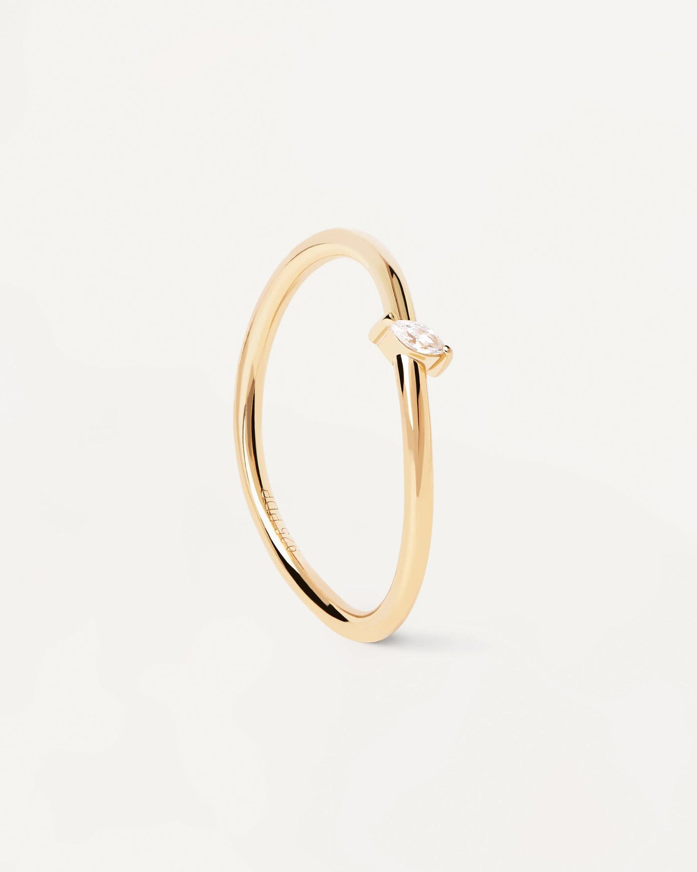 2024 Selection | Leaf Ring. Gold-plated silver solitaire ring with ovale white zirconia. Get the latest arrival from PDPAOLA. Place your order safely and get this Best Seller. Free Shipping.