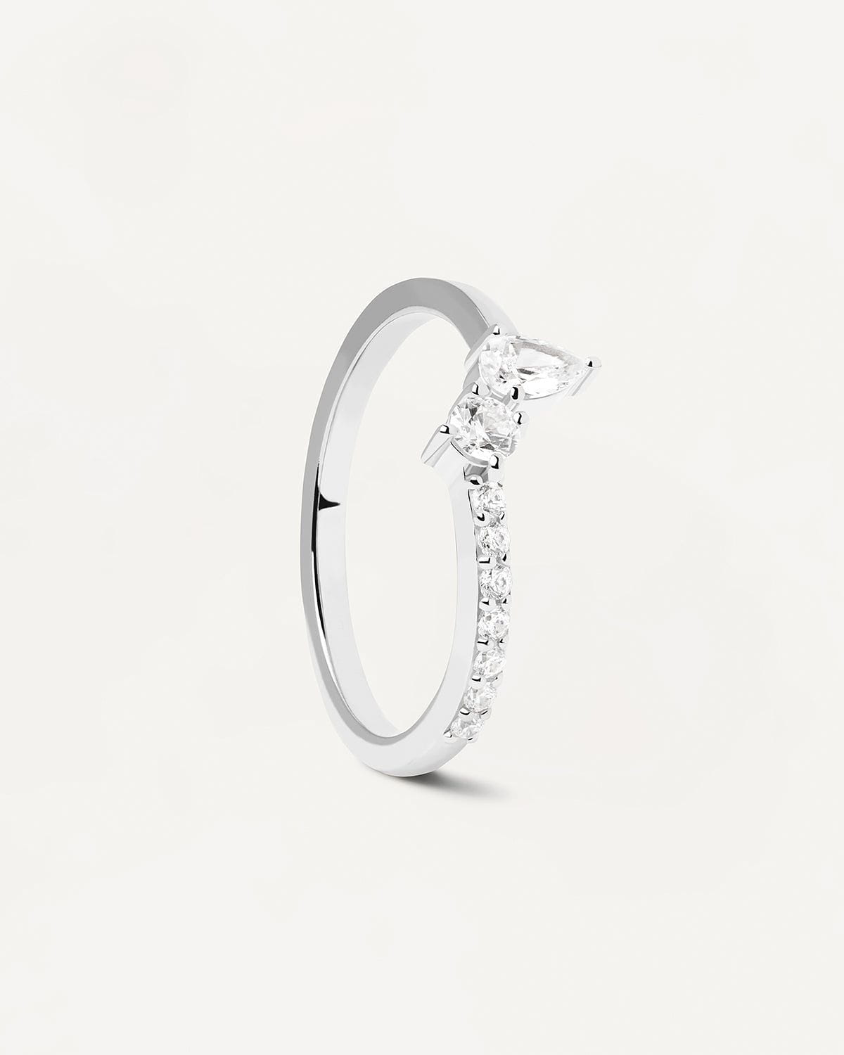 2024 Selection | Ava Silver Ring. Sterling silver ring with white crystals in different sizes. Get the latest arrival from PDPAOLA. Place your order safely and get this Best Seller. Free Shipping.