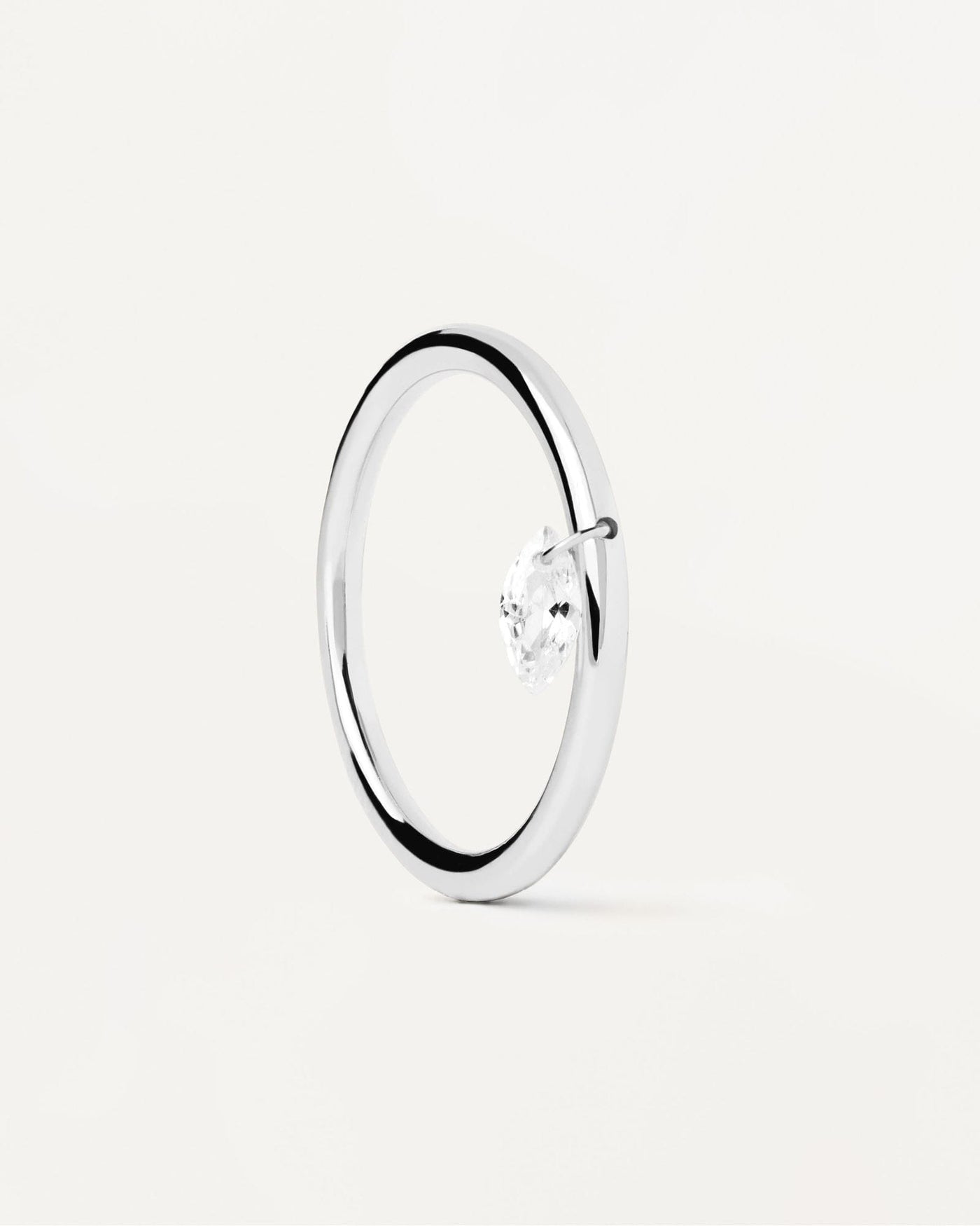 2024 Selection | Rain Solitary Silver Ring. Sterling silver ring with small white zirconia drop pendant. Get the latest arrival from PDPAOLA. Place your order safely and get this Best Seller. Free Shipping.
