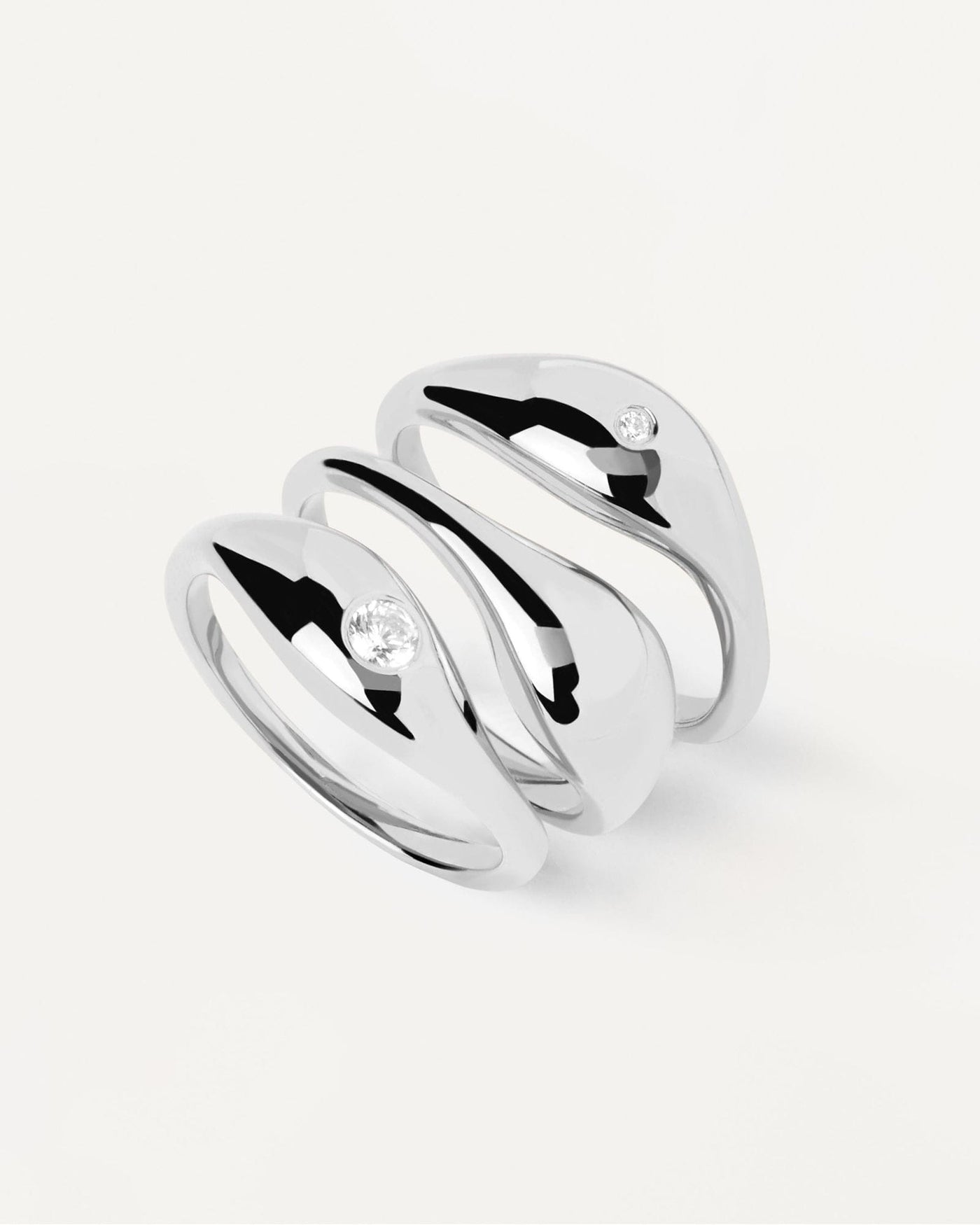 2024 Selection | Sugar Silver Ring Set. Sterling silver set of three rings with white zirconia. Get the latest arrival from PDPAOLA. Place your order safely and get this Best Seller. Free Shipping.