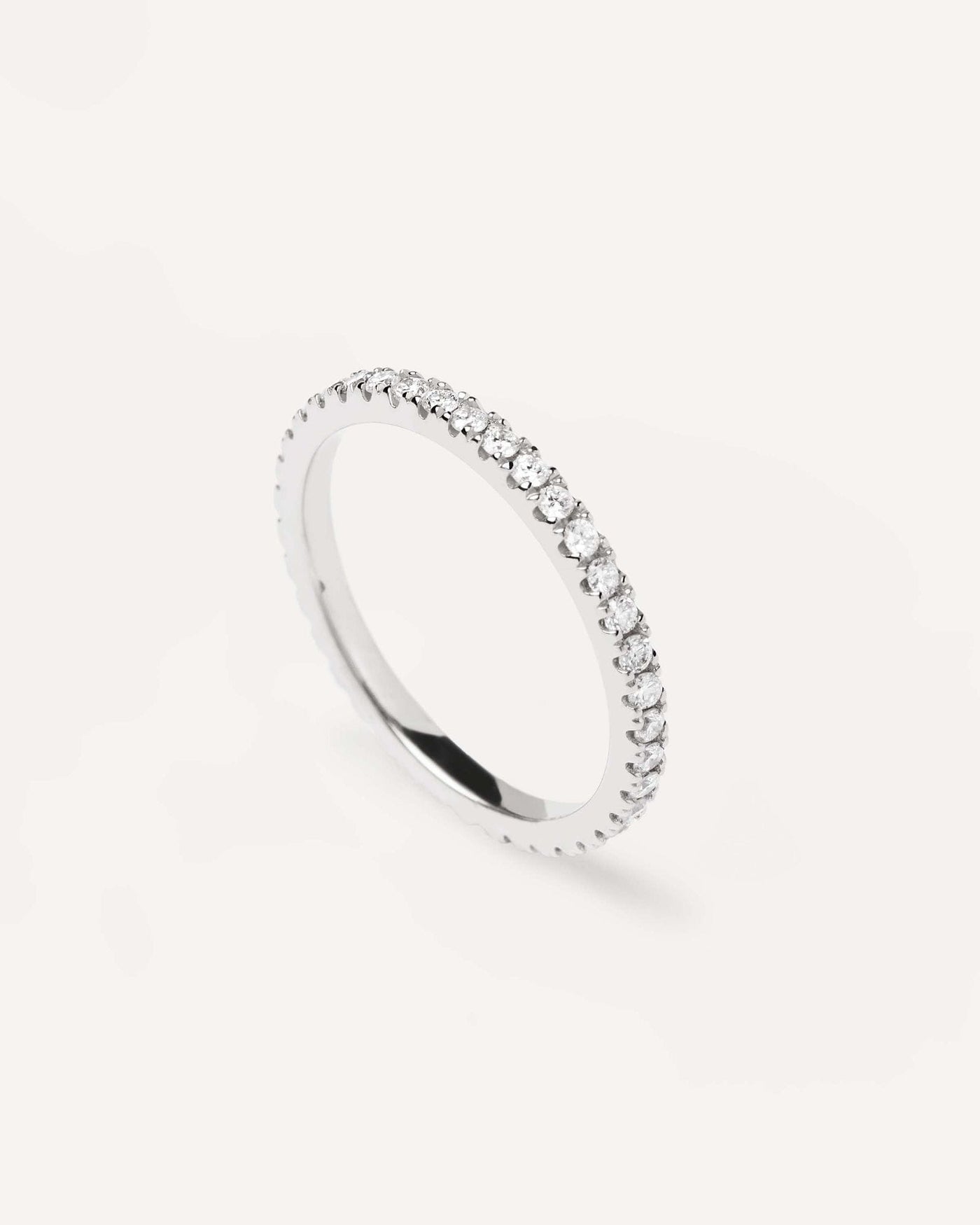 2024 Selection | Diamonds and White Gold Eternity Medium Ring. Solid white gold eternity ring, set with lab-grown diamonds, equaling 0.5 carats. Get the latest arrival from PDPAOLA. Place your order safely and get this Best Seller. Free Shipping.