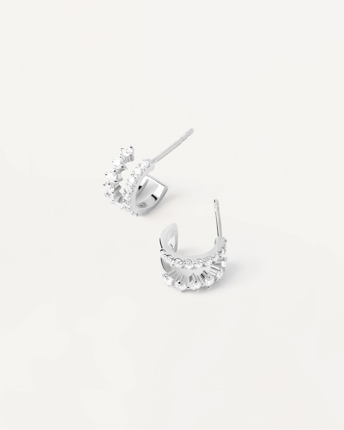 2024 Selection | Rubi Silver Earrings. Double eternity earrings in sterling silver with white zirconia. Get the latest arrival from PDPAOLA. Place your order safely and get this Best Seller. Free Shipping.