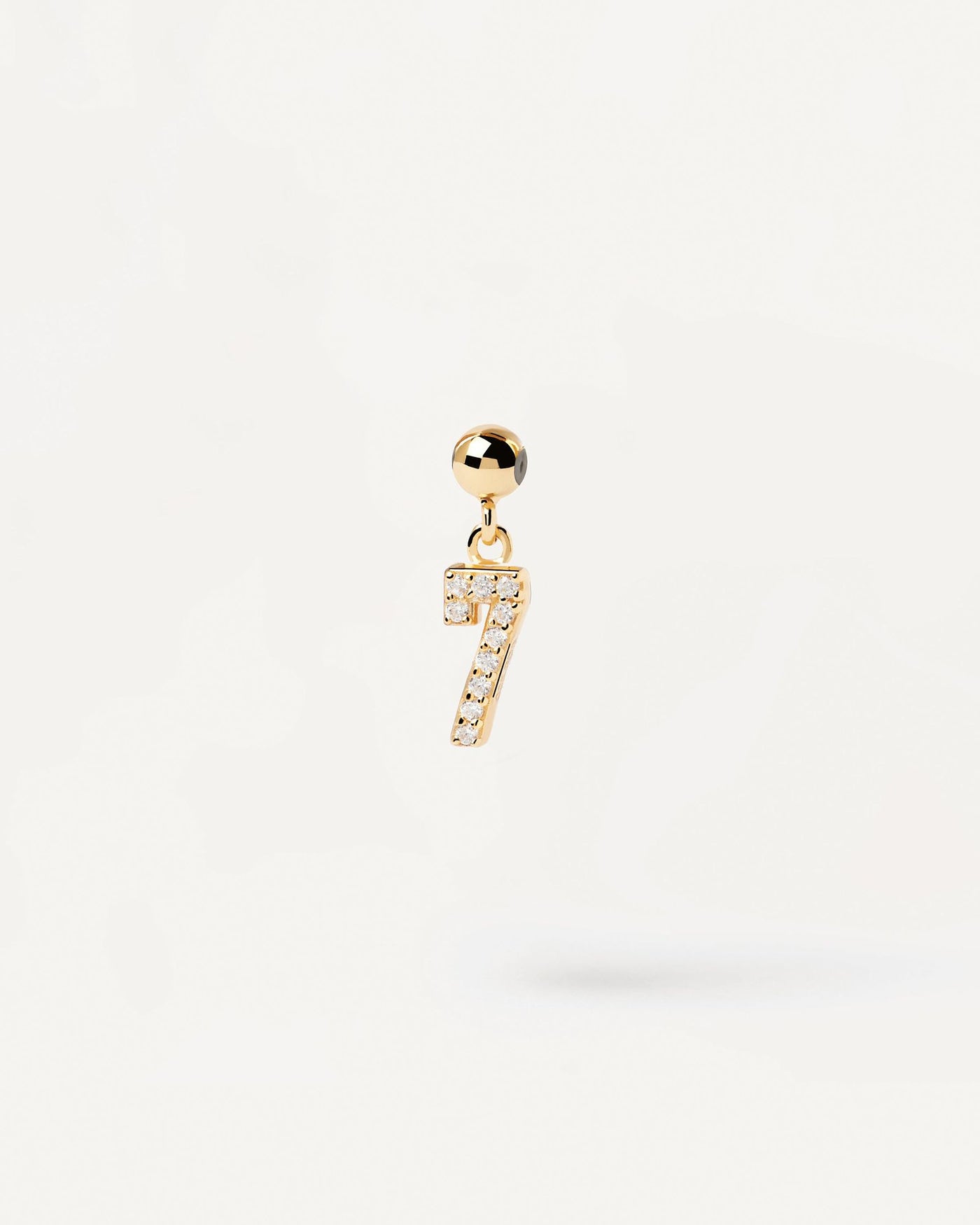 2024 Selection | Number 7 Charm. Gold-plated silver 7 number for Charm necklace or bracelet with white zirconia. Get the latest arrival from PDPAOLA. Place your order safely and get this Best Seller. Free Shipping.