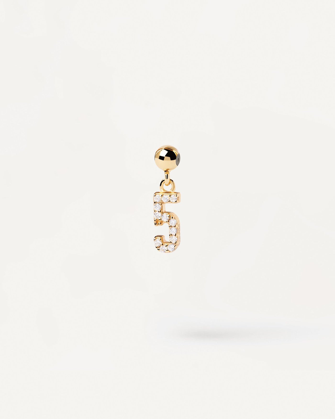 2024 Selection | Number 5 Charm. Gold-plated silver 5 number for Charm necklace or bracelet with white zirconia. Get the latest arrival from PDPAOLA. Place your order safely and get this Best Seller. Free Shipping.