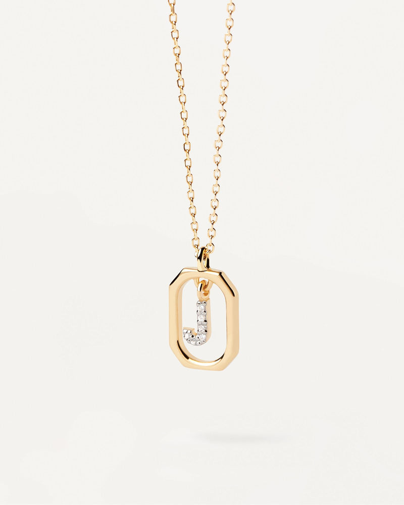Mini Letter J Necklace - 
  
    Sterling Silver / 18K Gold plating
  
