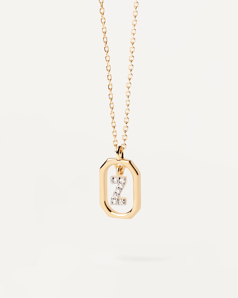 Collana Con Lettera Z Mini - 
  
    Argento sterling / Placcatura in Oro 18K
  

