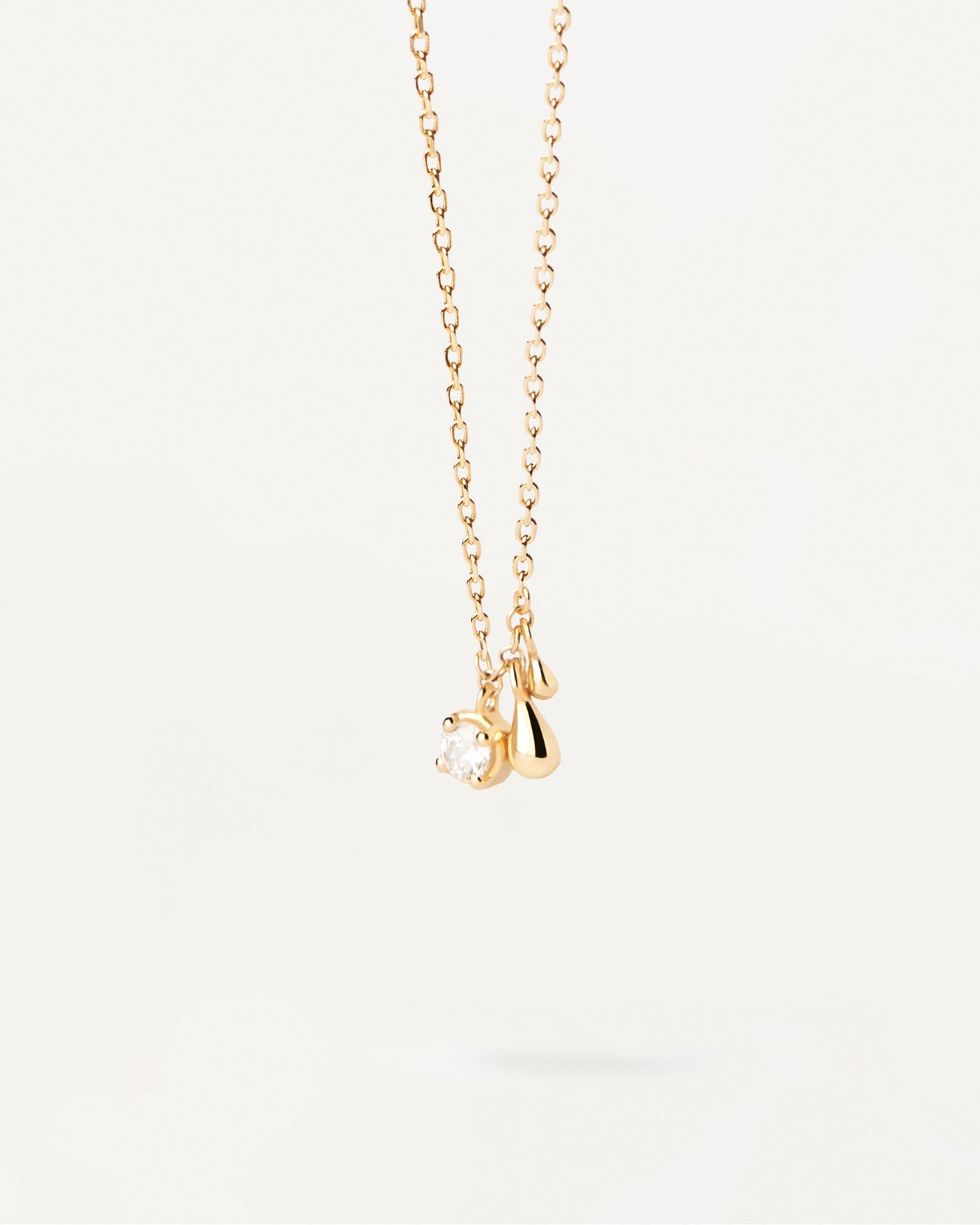 2024 Selection | Water Necklace. Gold-plated silver necklace with white zirconia and two small drop pendants. Get the latest arrival from PDPAOLA. Place your order safely and get this Best Seller. Free Shipping.