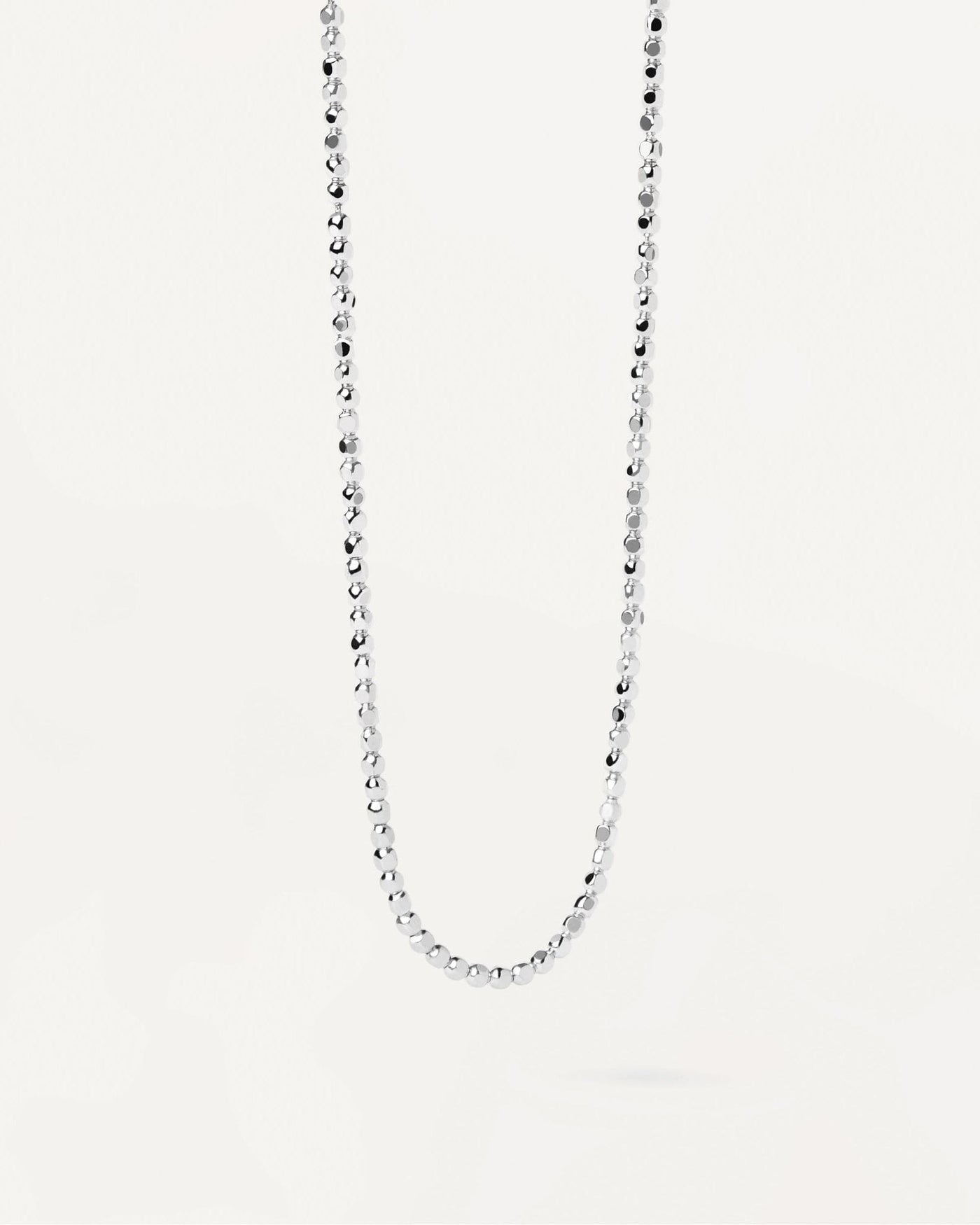 2024 Selection | Marina Silver Chain Necklace. Sterling silver necklace with asymetric bead links. Get the latest arrival from PDPAOLA. Place your order safely and get this Best Seller. Free Shipping.