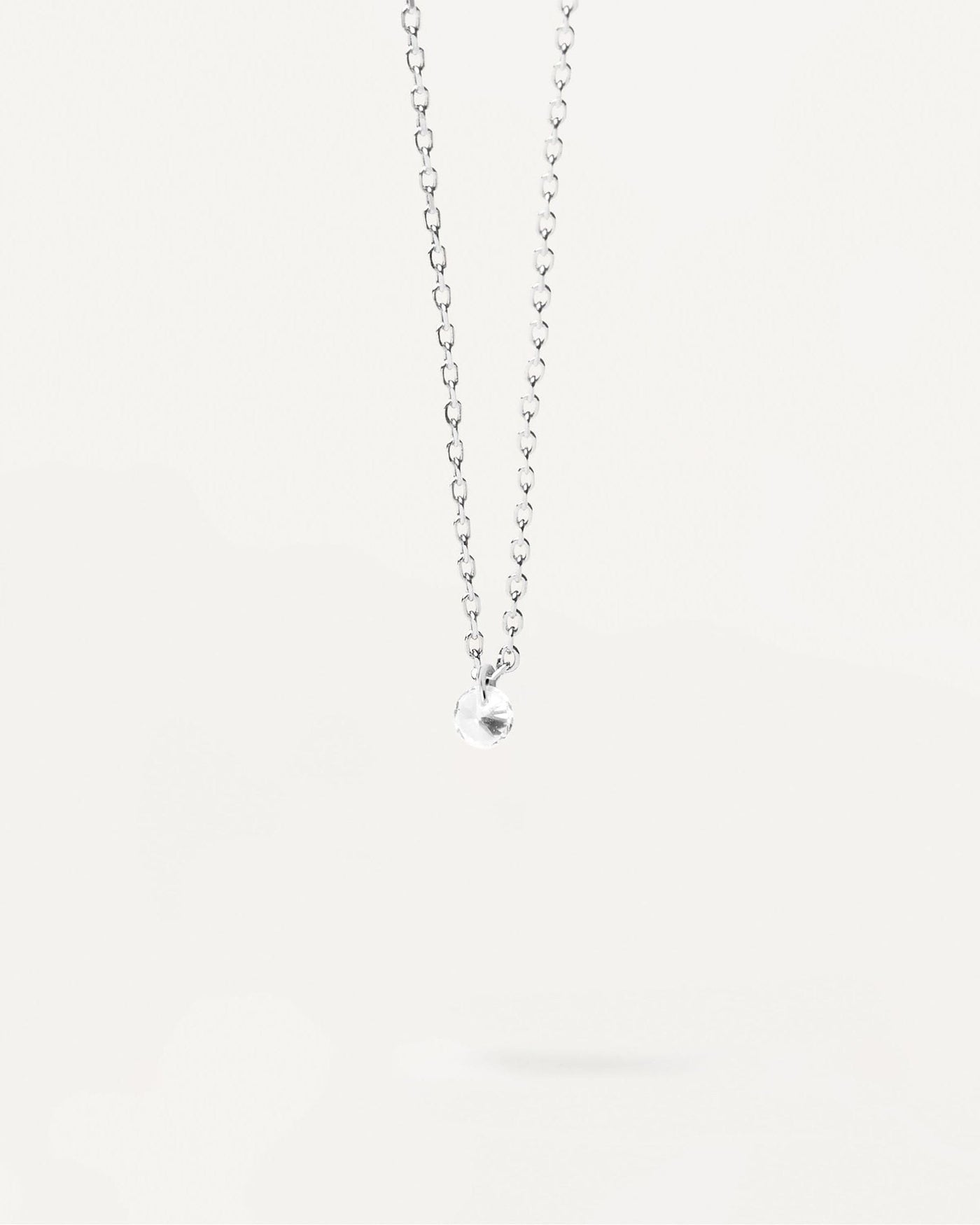 2024 Selection | Joy Silver solitary Necklace. Sterling silver minimal necklace with round zirconia pendant. Get the latest arrival from PDPAOLA. Place your order safely and get this Best Seller. Free Shipping.