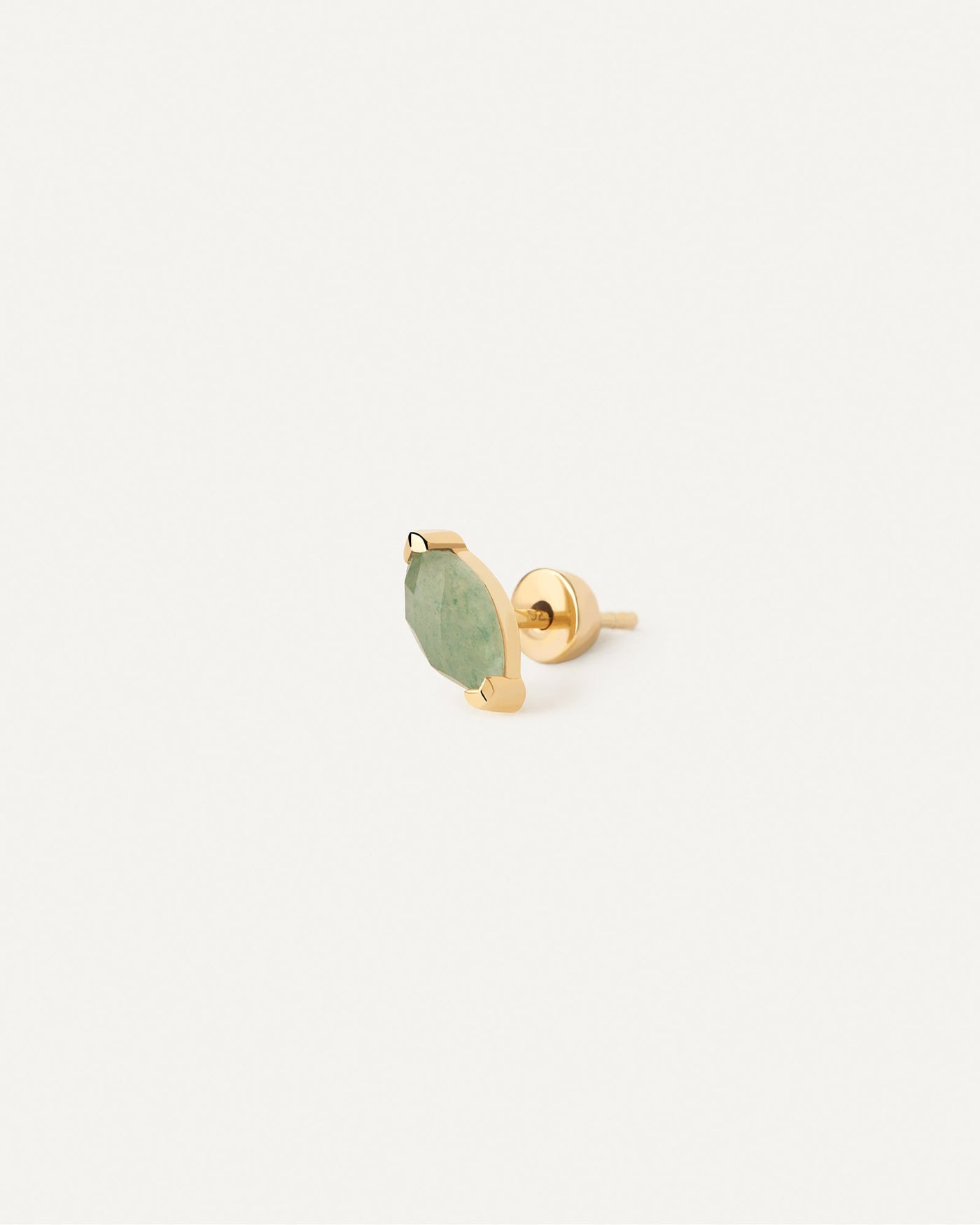 2024 Selection | Green Aventurine Nomad Single Earring. Gold-plated stud earring set with eye shape white zirconia multi-stone cluster. Get the latest arrival from PDPAOLA. Place your order safely and get this Best Seller. Free Shipping.