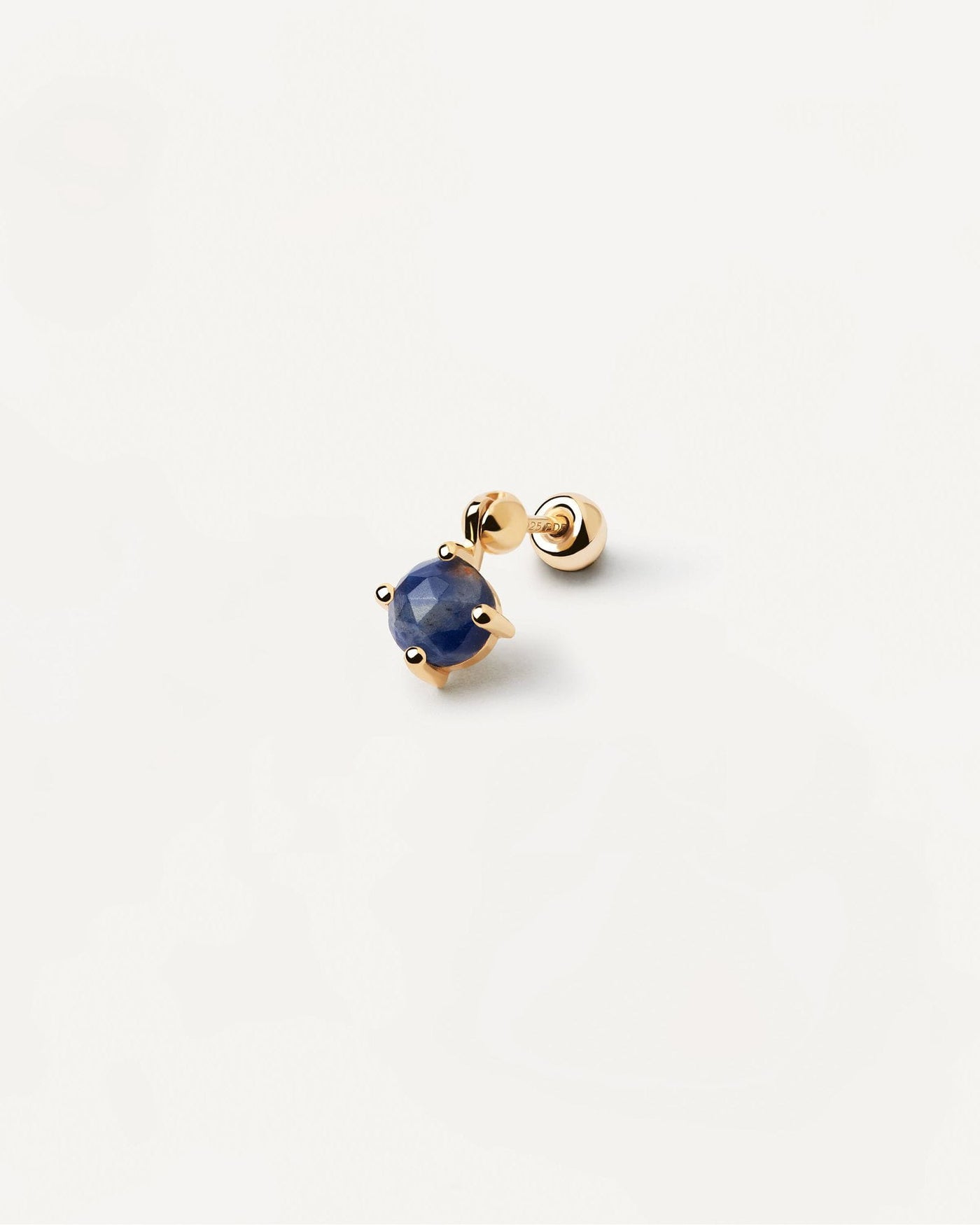 2024 Selection | Kimi Sodalite Single Earring. Gold-plated ear piercing with dark blue gemstone pendant in round cut. Get the latest arrival from PDPAOLA. Place your order safely and get this Best Seller. Free Shipping.
