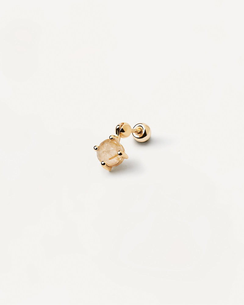 Kimi Rutilated Quartz Single Earring - 
  
    Sterling Silver / 18K Gold plating
  
