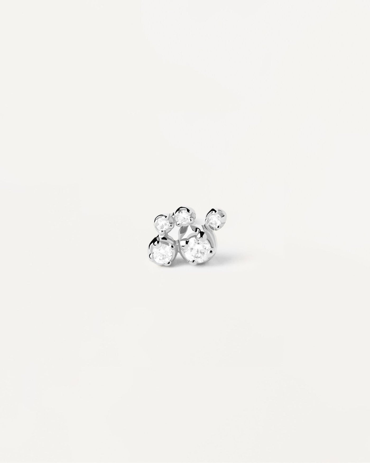 2024 Selection | Bubble silver single stud Earring. Sterling silver shiny ear piercing with white zirconia. Get the latest arrival from PDPAOLA. Place your order safely and get this Best Seller. Free Shipping.
