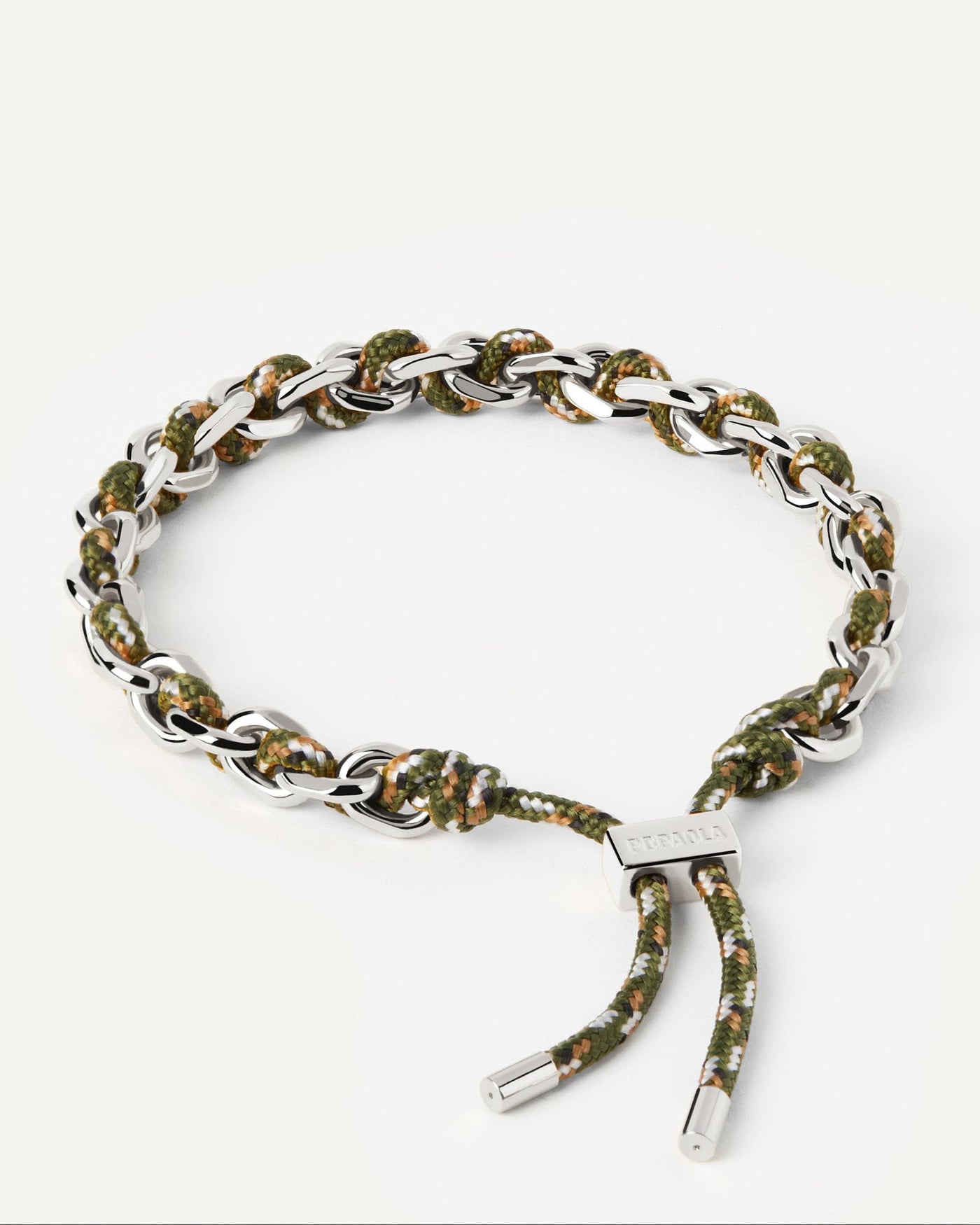 2024 Selection | Cottage Rope and Chain Silver Bracelet. Silver chain bracelet with a forest green rope adjustable sliding clasp. Get the latest arrival from PDPAOLA. Place your order safely and get this Best Seller. Free Shipping.