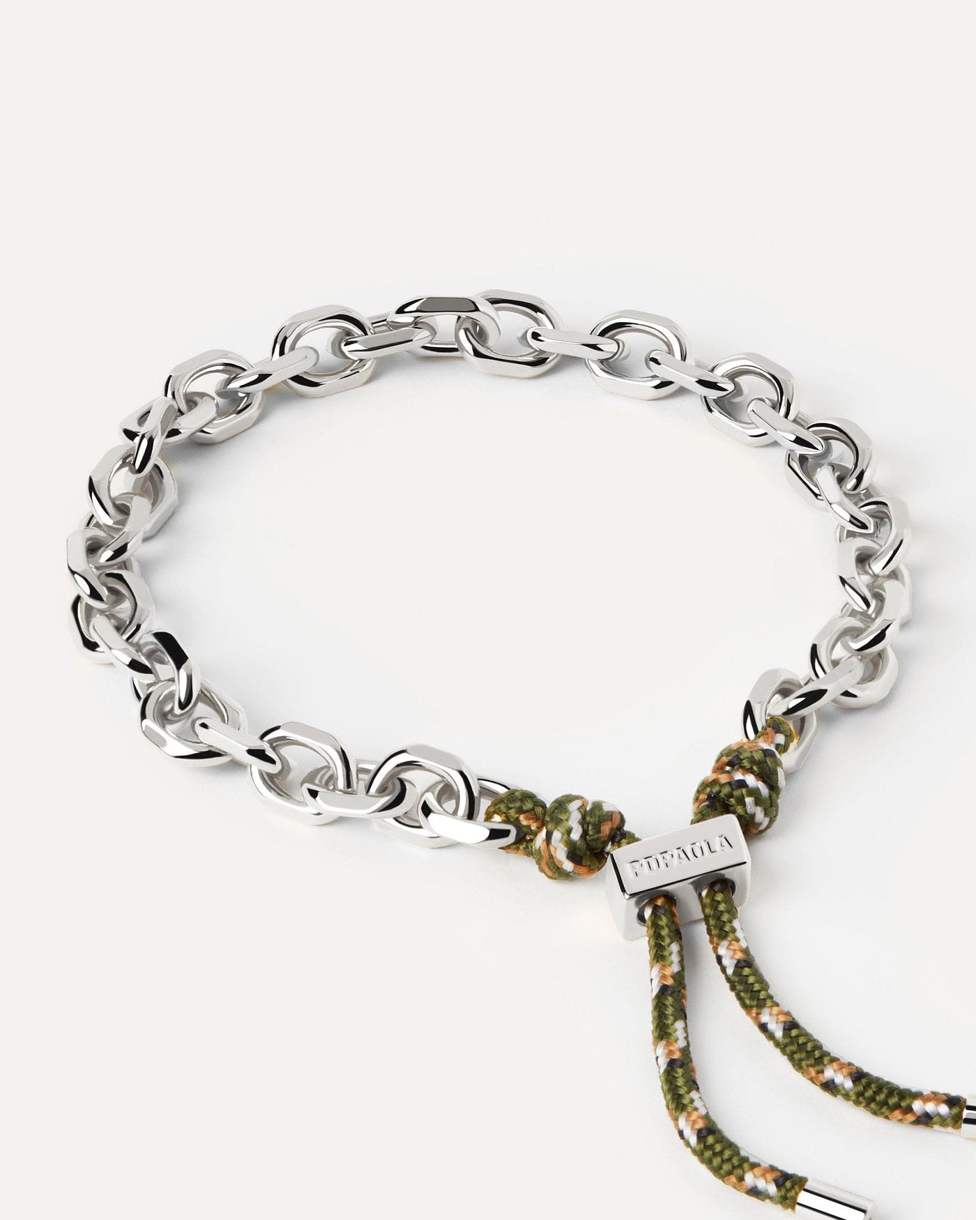2024 Selection | Cottage Essential Rope and Chain Silver Bracelet. Silver chain bracelet with an orange rope adjustable sliding clasp. Get the latest arrival from PDPAOLA. Place your order safely and get this Best Seller. Free Shipping.