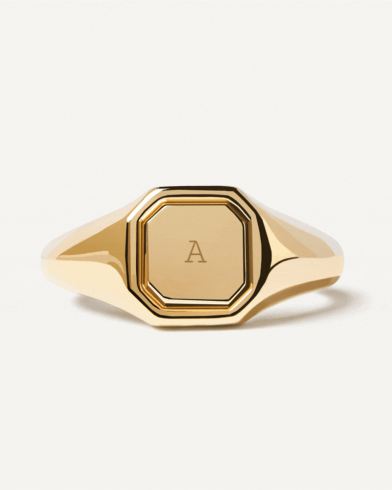 Anello Octet Stamp - 
  
    Argento sterling / Placcatura in Oro 18K
  
