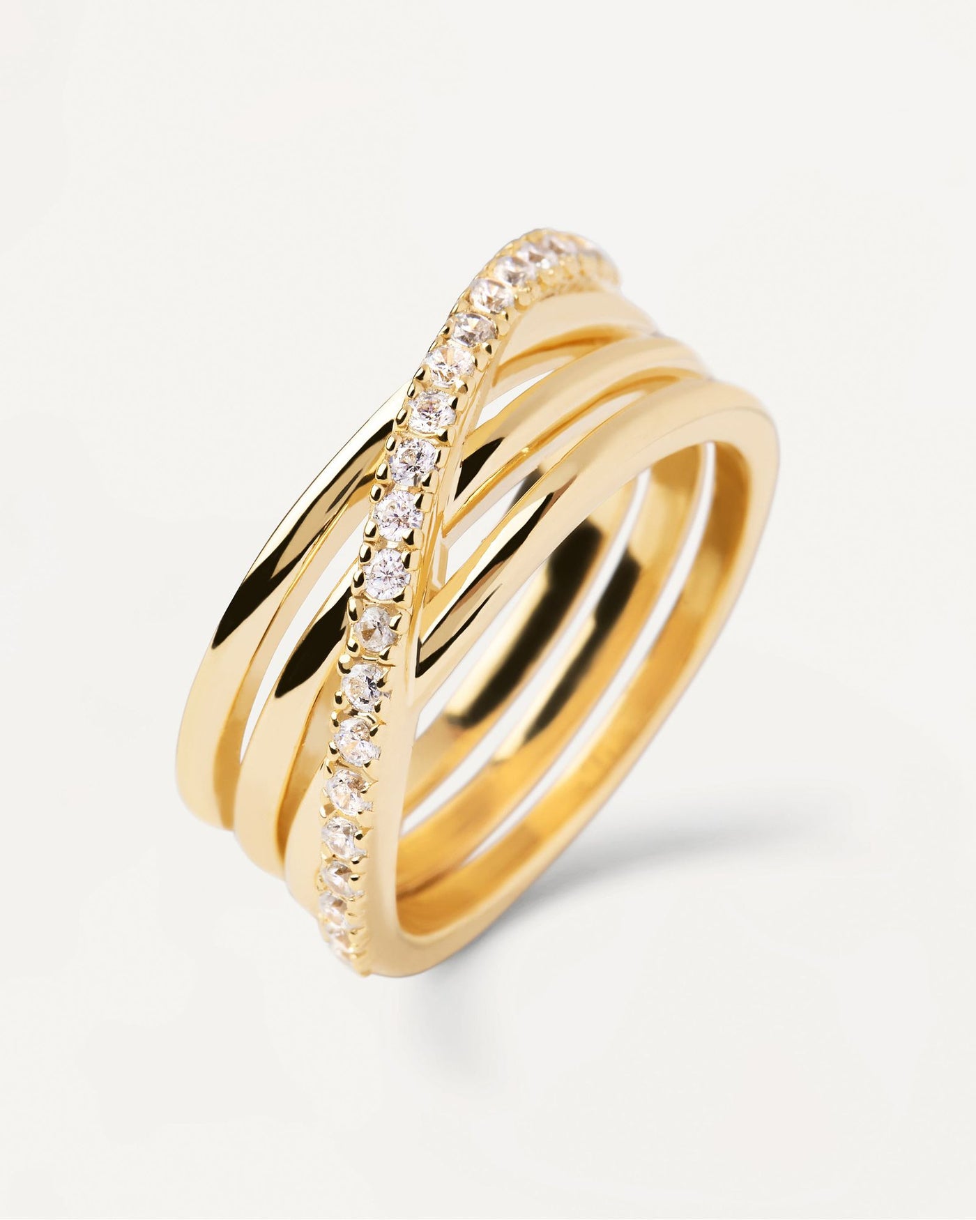 2024 Selection | Cruise Ring. Gold-plated silver ring with 4 bars and white zirconia. Get the latest arrival from PDPAOLA. Place your order safely and get this Best Seller. Free Shipping.