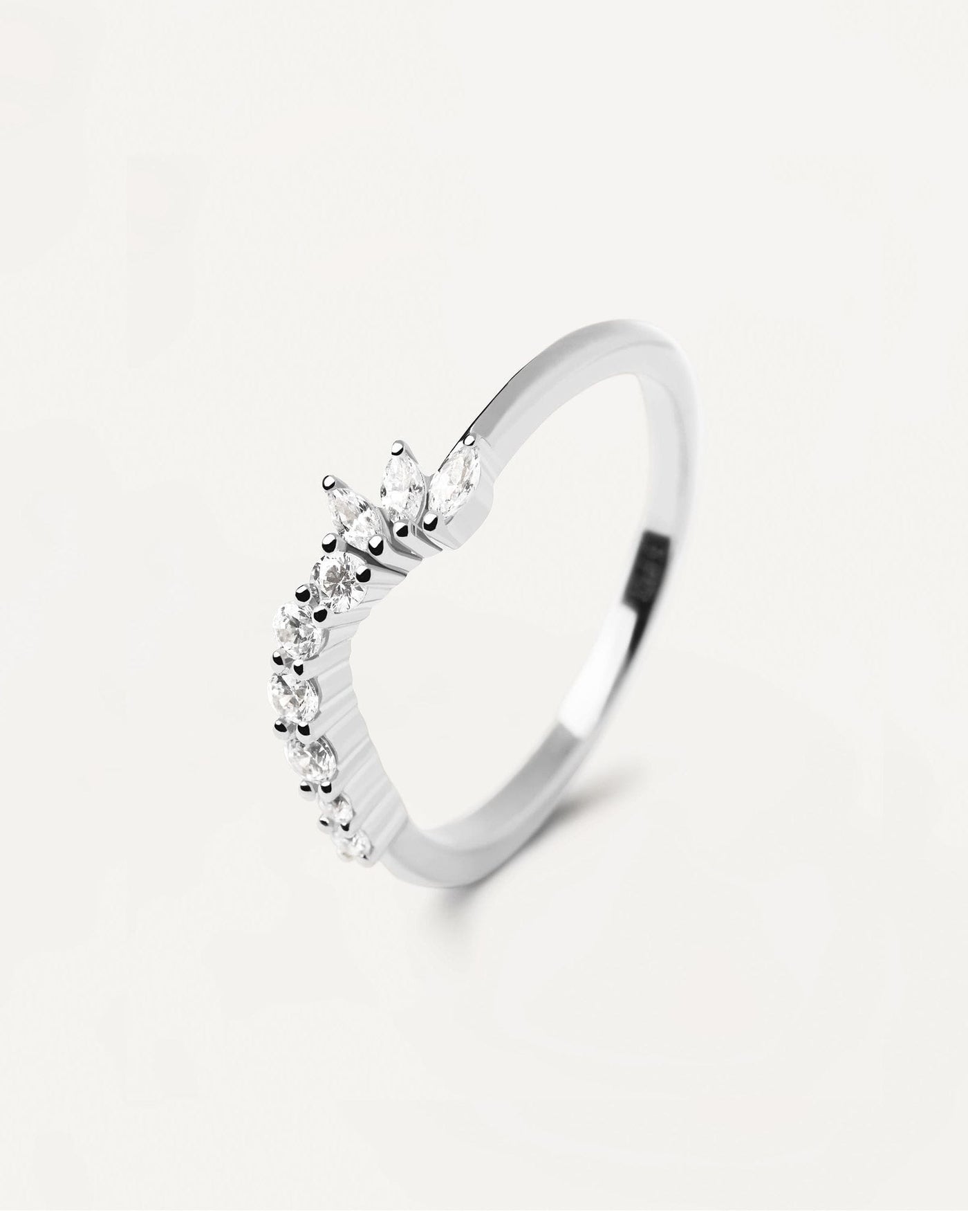2024 Selection | Dance Silver Ring. Wavy sterling silver ring with white zirconia. Get the latest arrival from PDPAOLA. Place your order safely and get this Best Seller. Free Shipping.