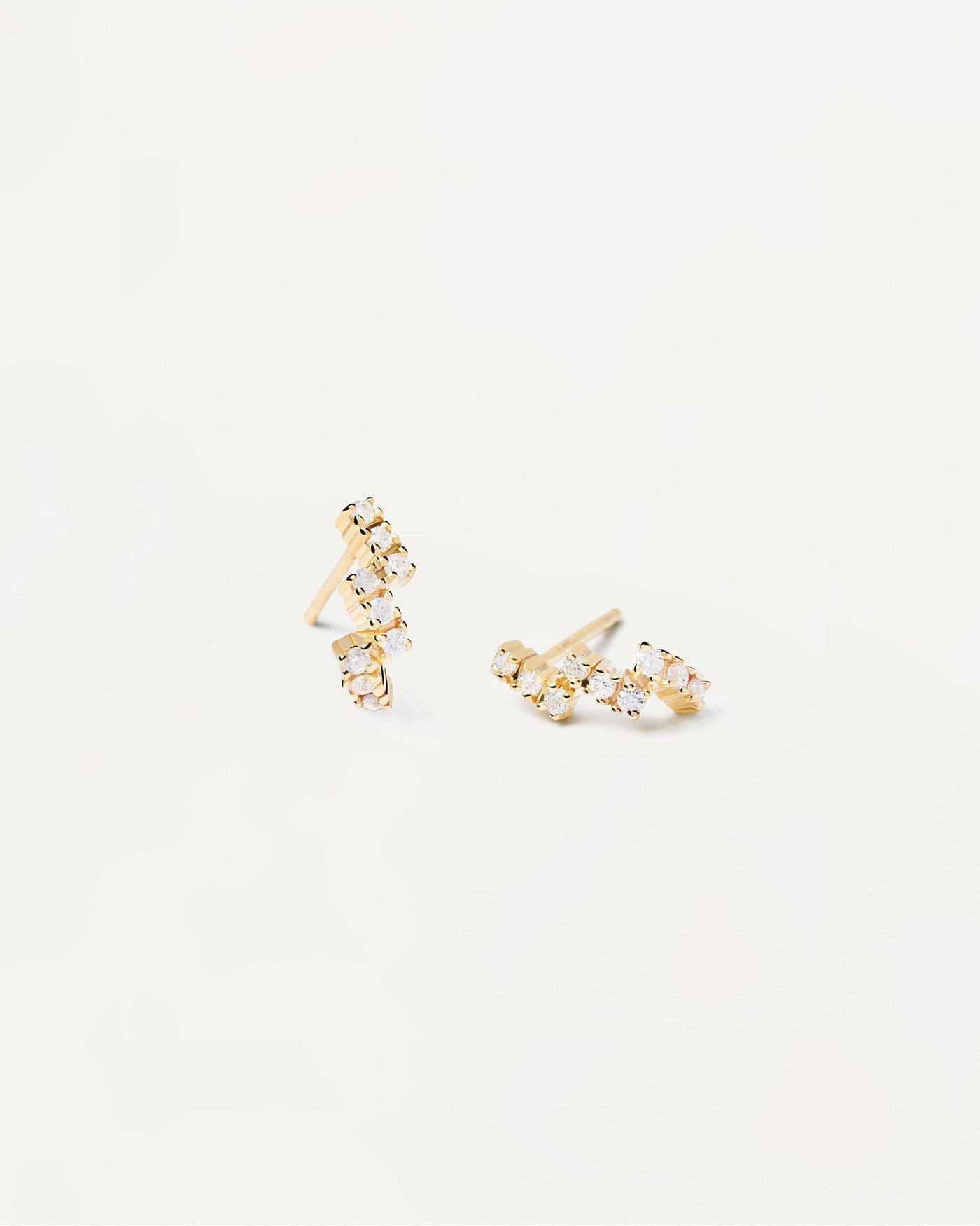 2024 Selection | The Zipper Earrings. Zigzag gold-plated earrings set with white zirconia. Get the latest arrival from PDPAOLA. Place your order safely and get this Best Seller. Free Shipping.