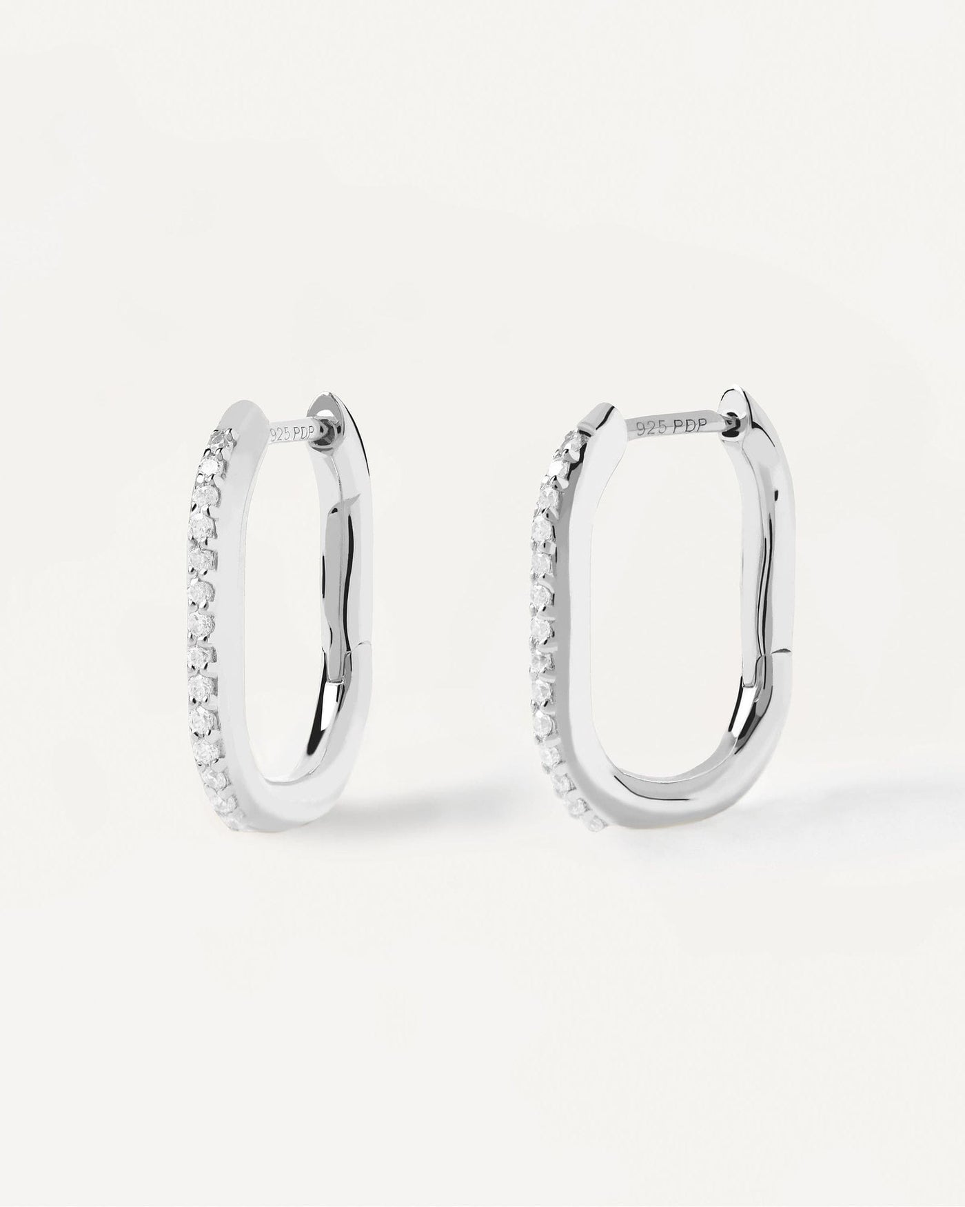 2024 Selection | Spike Silver Earrings. Oval sterling silver hoops with white zirconia. Get the latest arrival from PDPAOLA. Place your order safely and get this Best Seller. Free Shipping.