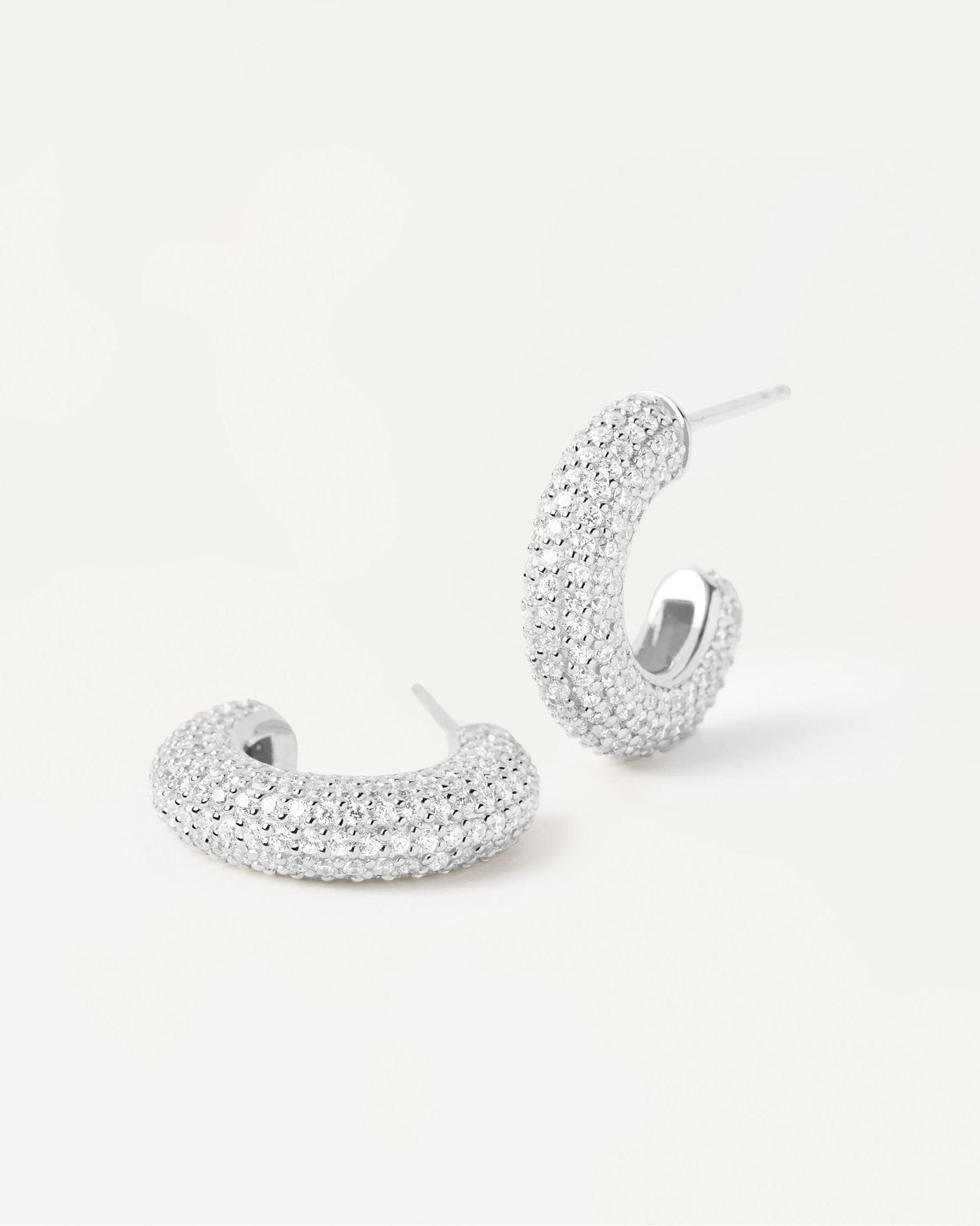 2024 Selection | King Silver Earrings. Silver hoop earrings with white zirconia. Get the latest arrival from PDPAOLA. Place your order safely and get this Best Seller. Free Shipping.