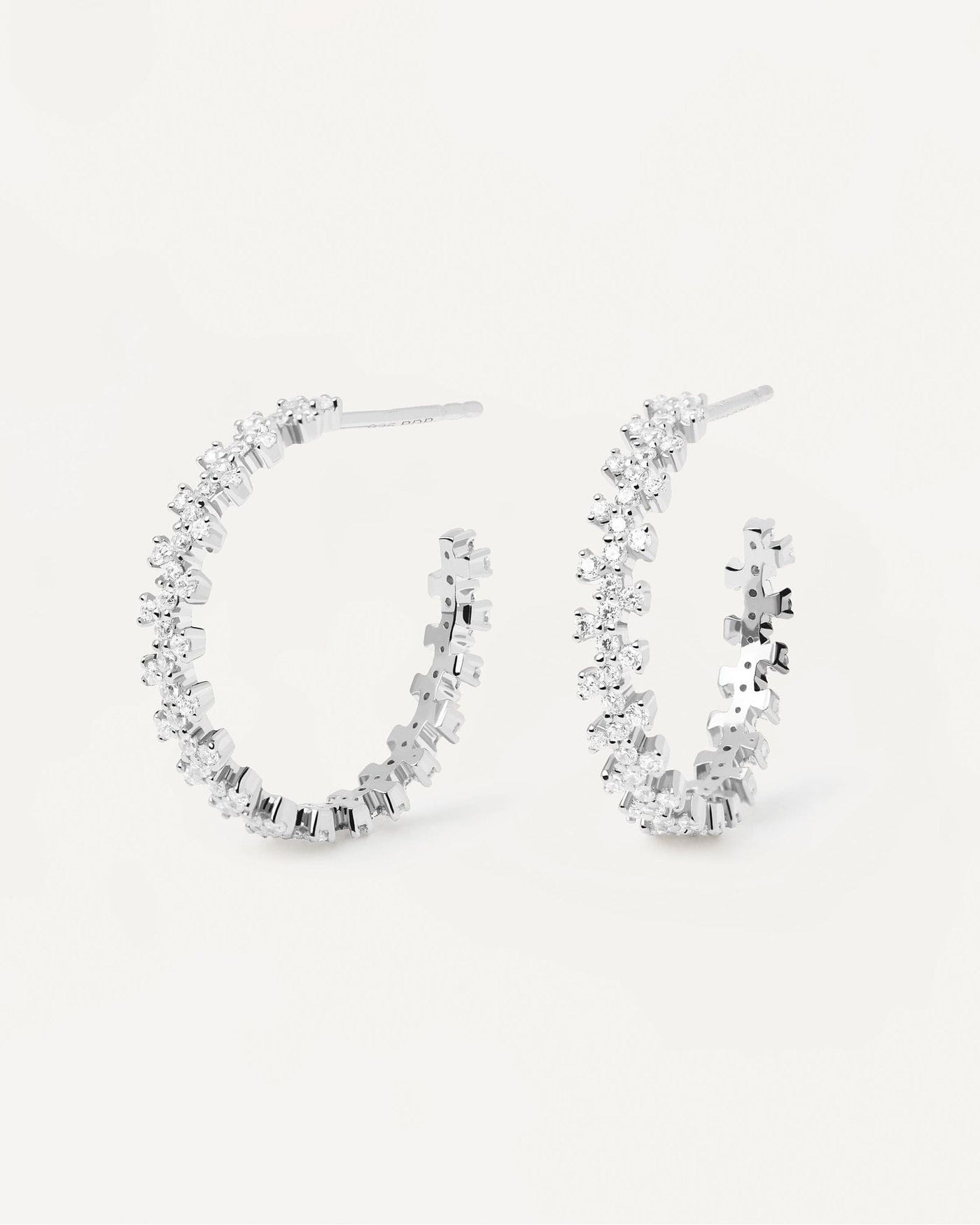 2024 Selection | Crown Silver Earrings. Silver hoop earrings with white zirconia. Get the latest arrival from PDPAOLA. Place your order safely and get this Best Seller. Free Shipping.