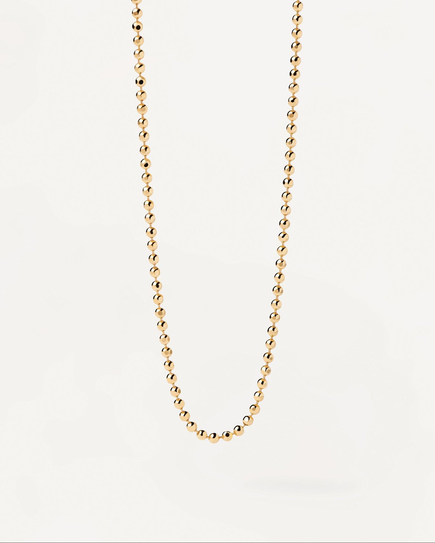 2024 Selection | Ball Chain Necklace. Ball-textured chain necklace in plain gold-plated silver. Get the latest arrival from PDPAOLA. Place your order safely and get this Best Seller. Free Shipping.