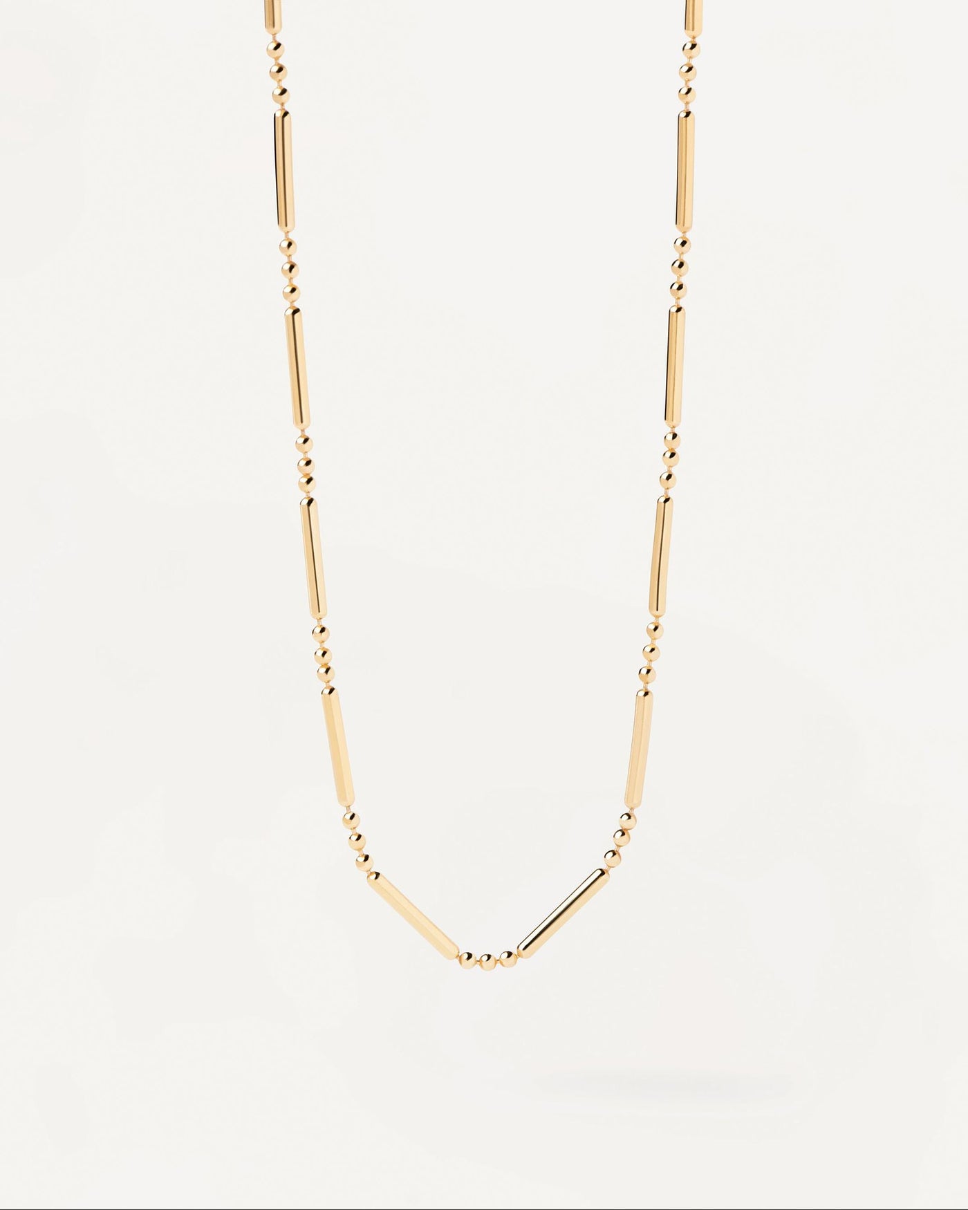 2024 Selection | Valeria Necklace. Ball and bar textured necklace in gold-plated silver. Get the latest arrival from PDPAOLA. Place your order safely and get this Best Seller. Free Shipping.