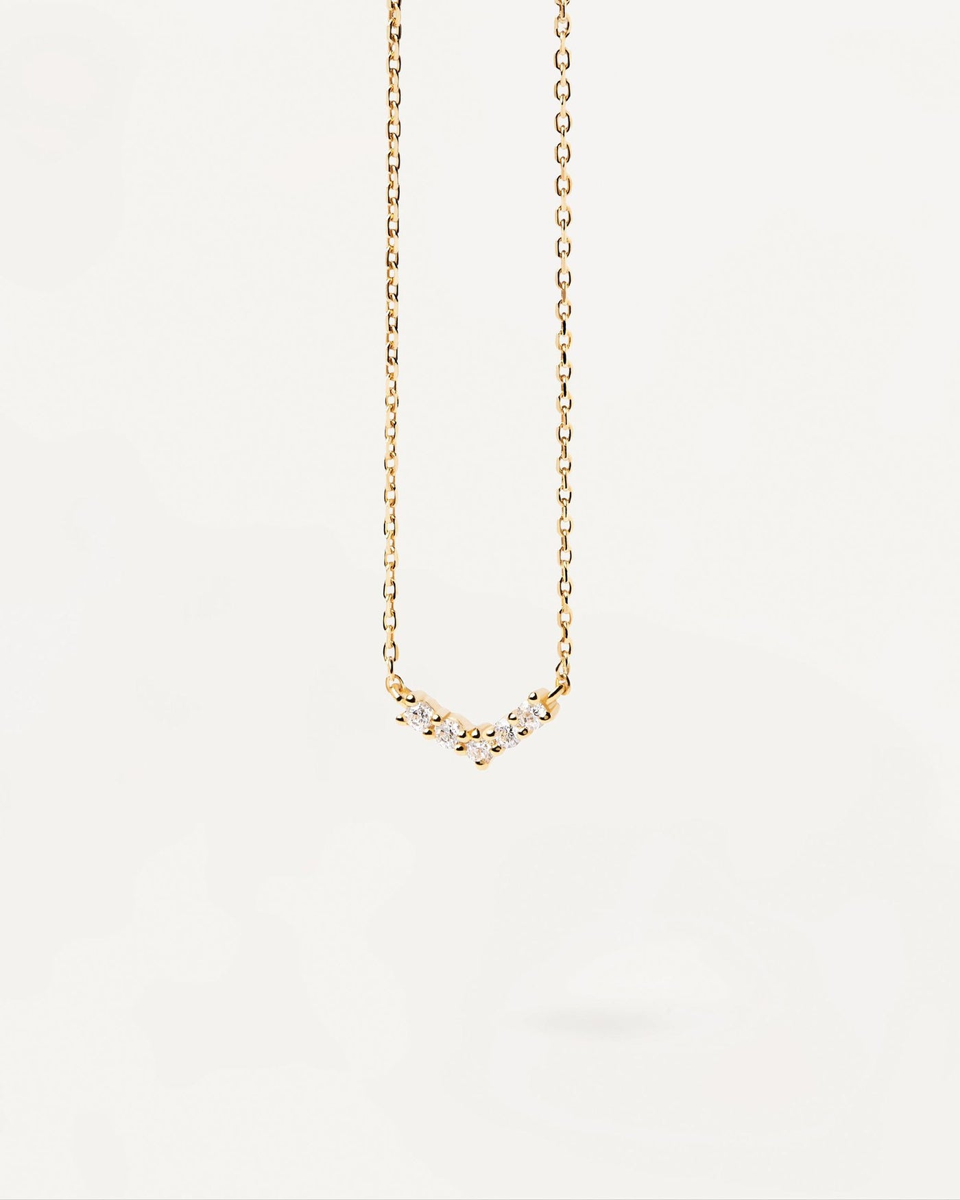 2024 Selection | Mini Crown Necklace. Gold-plated necklace with 3-zirconia pendant in triangle shape. Get the latest arrival from PDPAOLA. Place your order safely and get this Best Seller. Free Shipping.