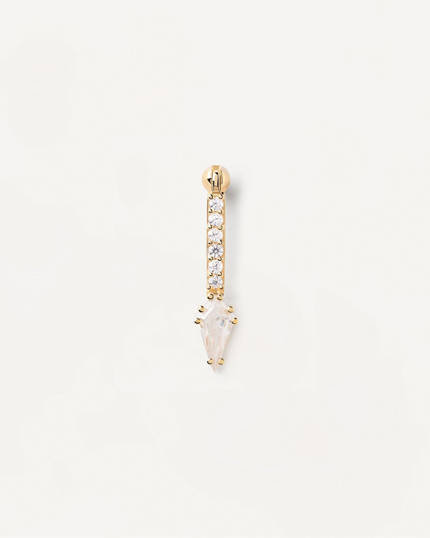 2024 Selection | Super Vero Single Earring. Gold-plated ear piercing with dainty zirconia and big crystal drop. Get the latest arrival from PDPAOLA. Place your order safely and get this Best Seller. Free Shipping.