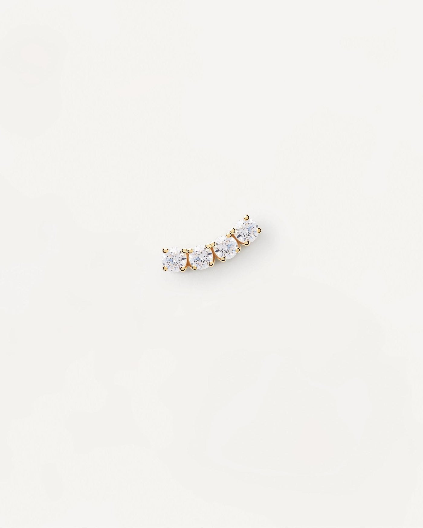 2024 Selection | Uma Single Earring. Wavy gold-plated ear piercing with 4 white zirconia. Get the latest arrival from PDPAOLA. Place your order safely and get this Best Seller. Free Shipping.