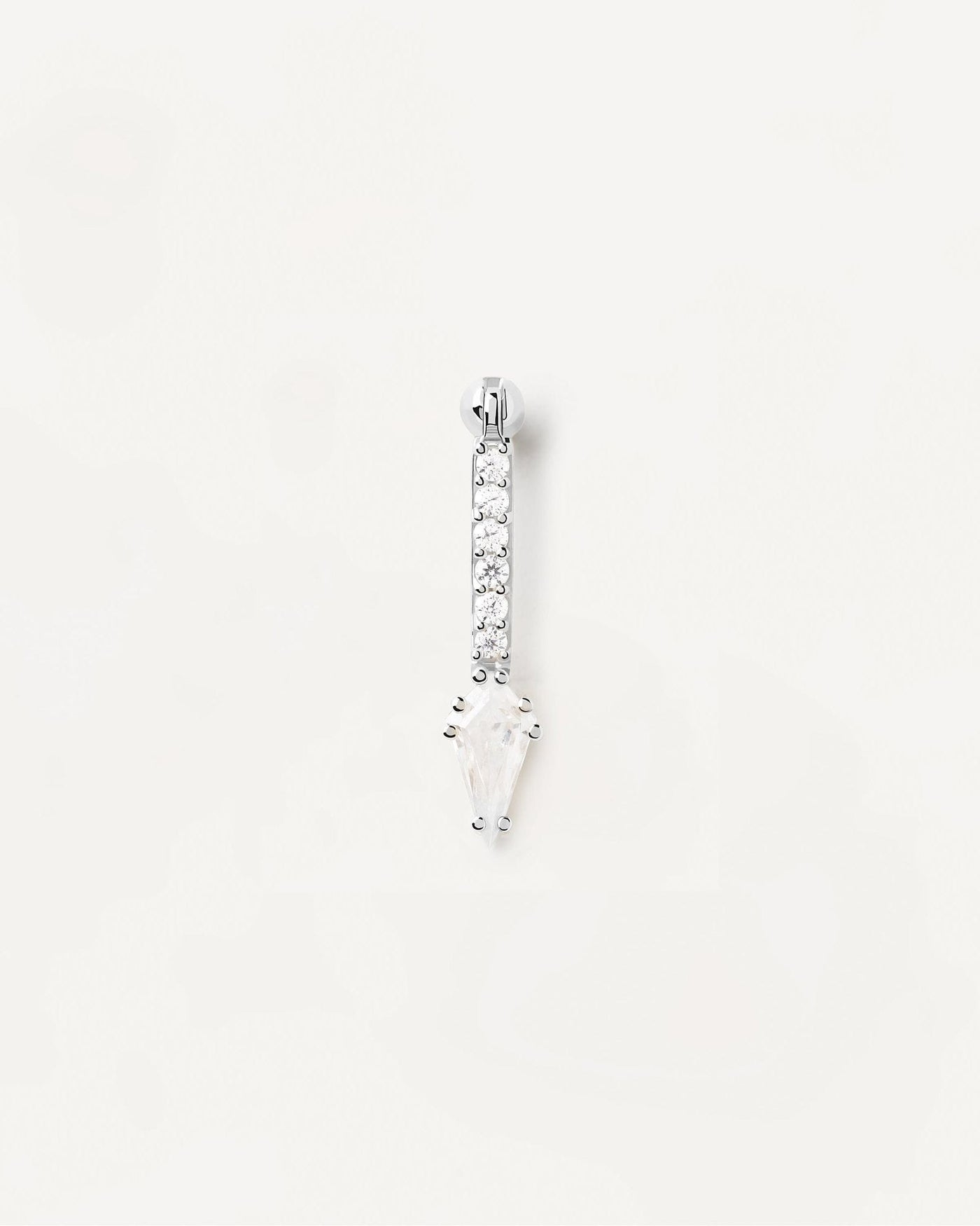 2024 Selection | Super Vero Single Silver Earring. Sterling silver ear piercing with dainty zirconia and big crystal drop. Get the latest arrival from PDPAOLA. Place your order safely and get this Best Seller. Free Shipping.