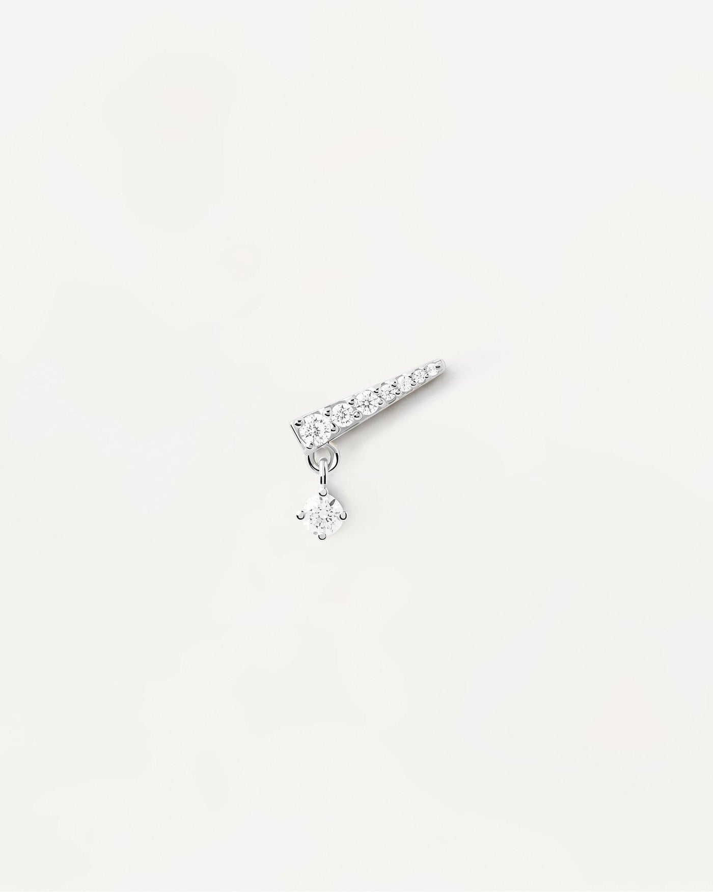2024 Selection | Ava Single Silver Earring. Sterling silver ear piercing in point shape with white zirconia. Get the latest arrival from PDPAOLA. Place your order safely and get this Best Seller. Free Shipping.