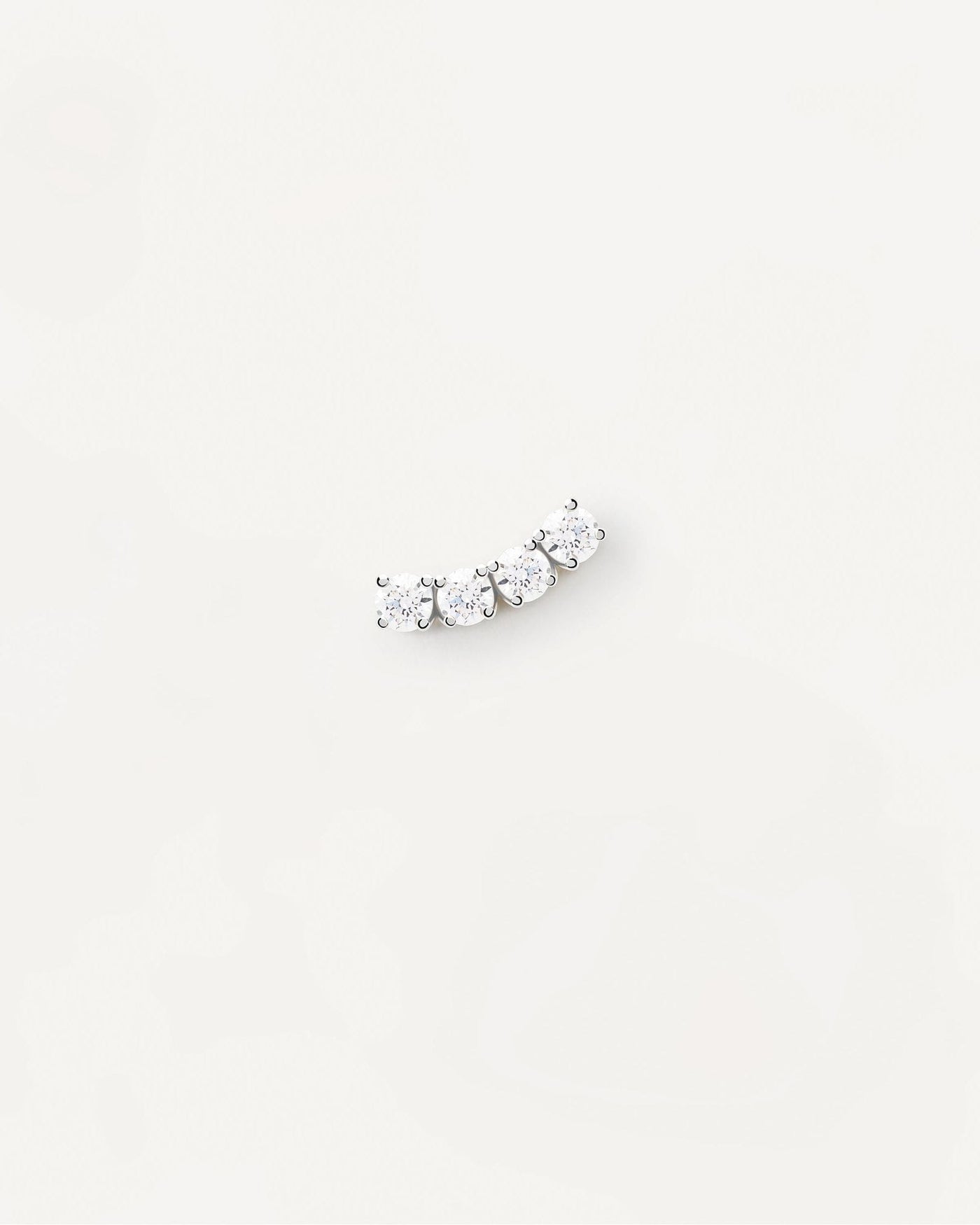 2024 Selection | Uma Single Silver Earring. Wavy silver ear piercing with 4 white zirconia. Get the latest arrival from PDPAOLA. Place your order safely and get this Best Seller. Free Shipping.