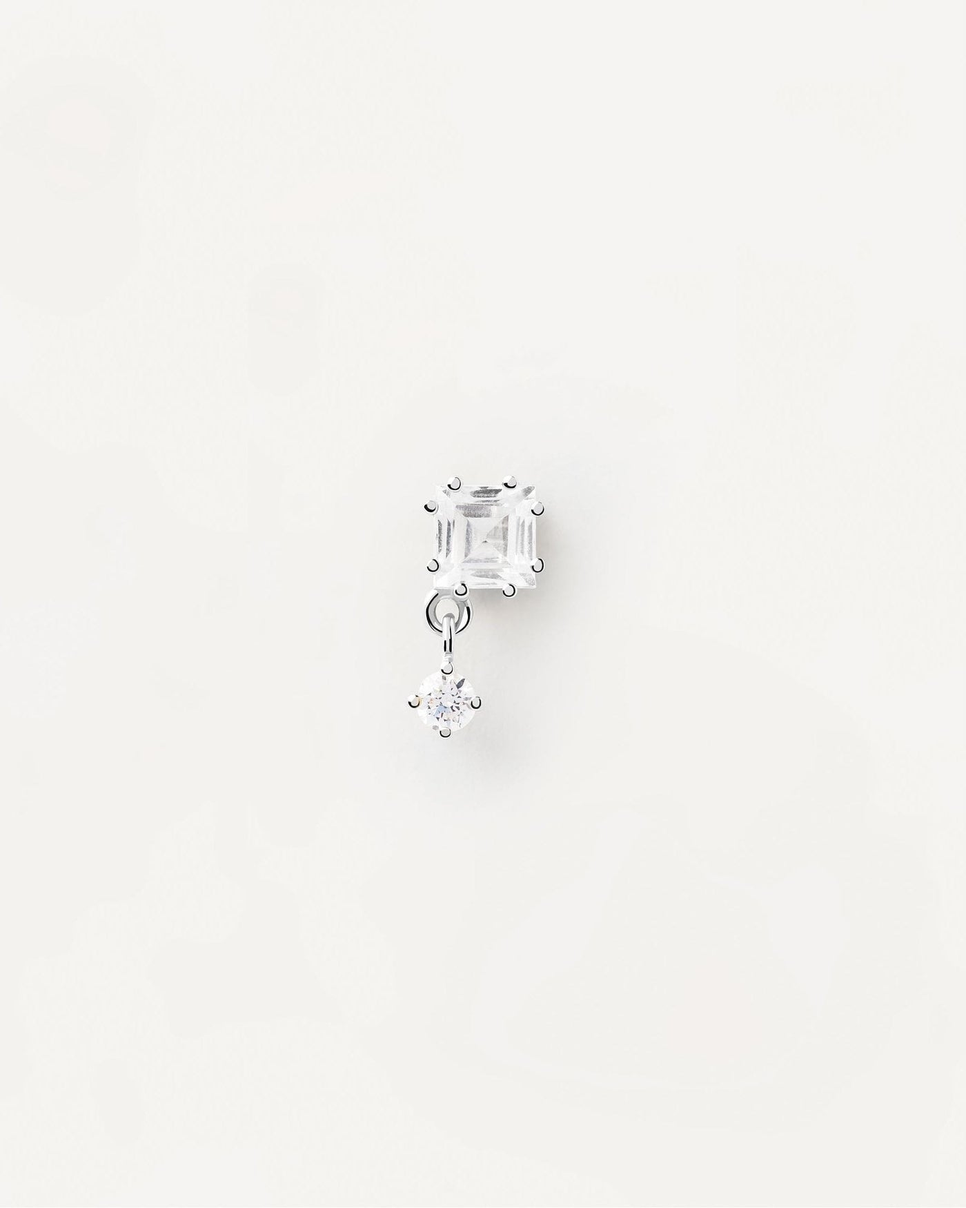 2024 Selection | Eli Single Silver Earring. Sterling silver ear piercing with Asscher cut white zirconia. Get the latest arrival from PDPAOLA. Place your order safely and get this Best Seller. Free Shipping.