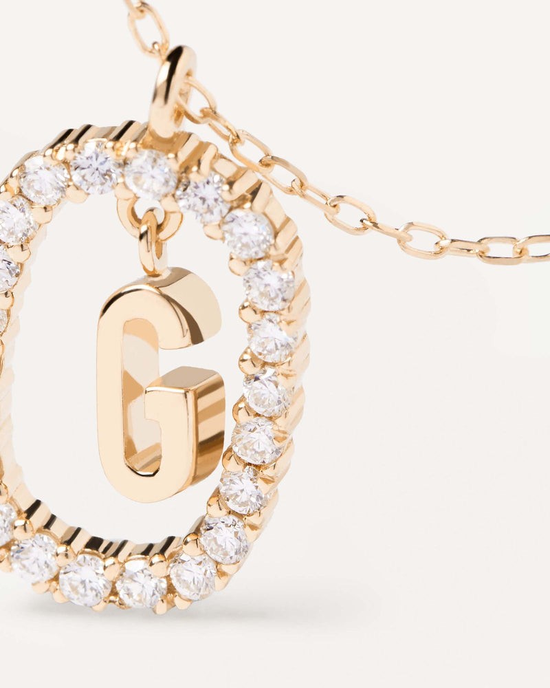 GoldHalskette mit Diamanten Buchstabe G - 
  
    18 kt Gold
  
