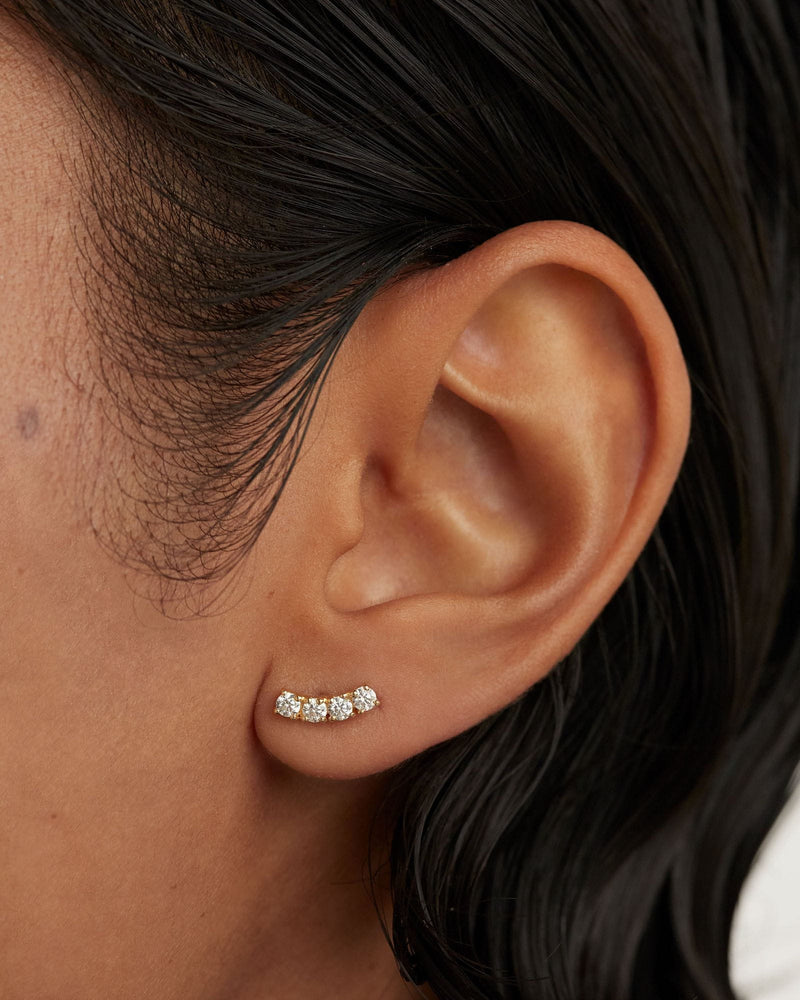 Boucle d'oreille individuelle Uma - 
  
    Argent massif / Placage Or 18 Ct
  
