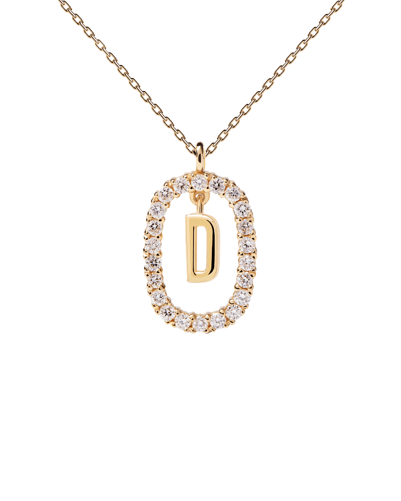 GoldHalskette mit Diamanten Buchstabe D - 
  
    18 kt Gold
  
