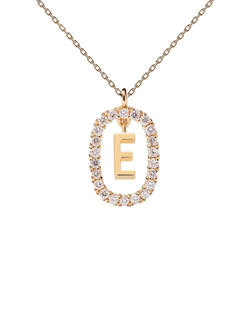 GoldHalskette mit Diamanten Buchstabe E - 
  
    18 kt Gold
  
