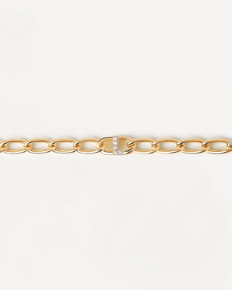 Letter L Chain Bracelet - 
  
    Sterling Silver / 18K Gold plating
  
