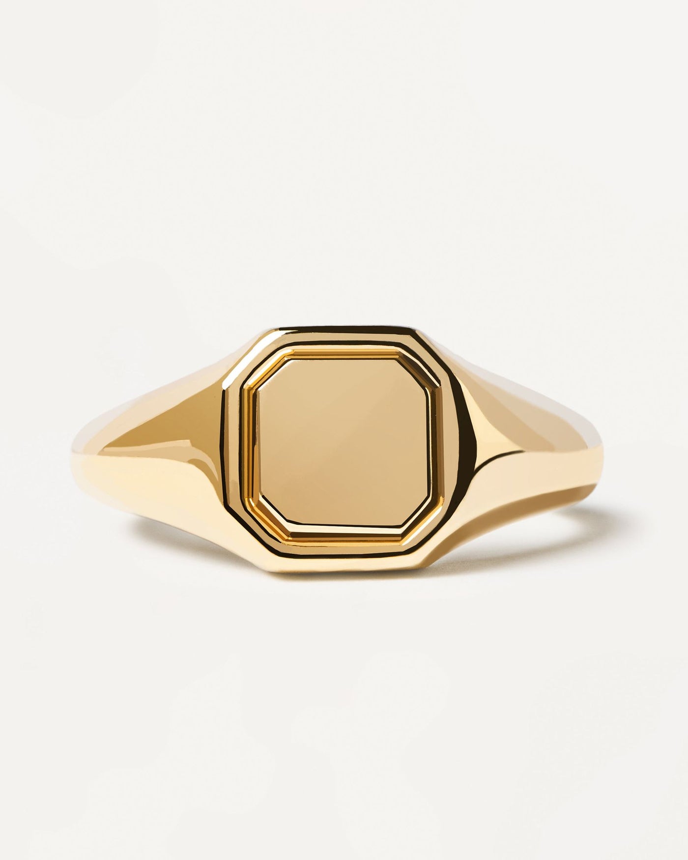 2024 Selection | Octet Stamp Ring. Engravable octagonal gold-plated signet ring. Get the latest arrival from PDPAOLA. Place your order safely and get this Best Seller. Free Shipping.