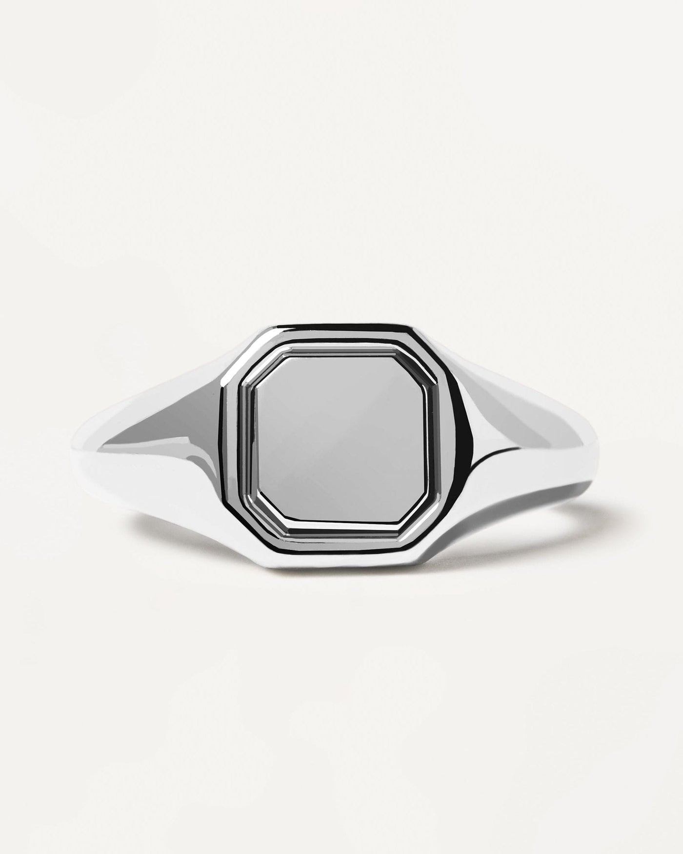 2024 Selection | Octet Stamp Silver Ring. Engravable octagonal signet ring in silver. Get the latest arrival from PDPAOLA. Place your order safely and get this Best Seller. Free Shipping.