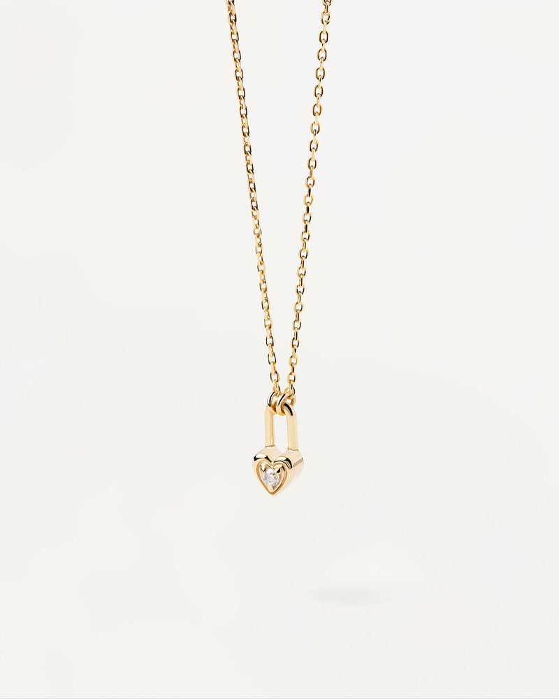 Halskette Herz Vorhängeschloss - 
  
    Sterling Silber / 18K Goldplattierung
  
