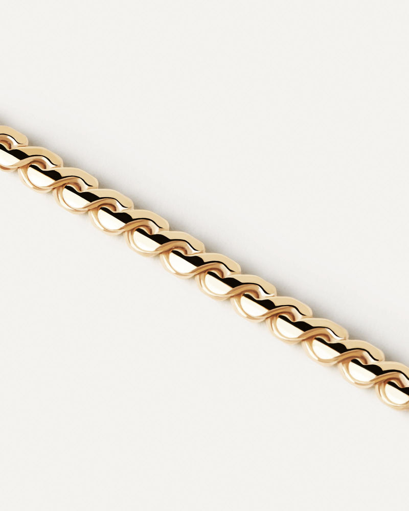 Gliederkette Serpentine Halskette - 
  
    Sterling Silber / 18K Goldplattierung
  
