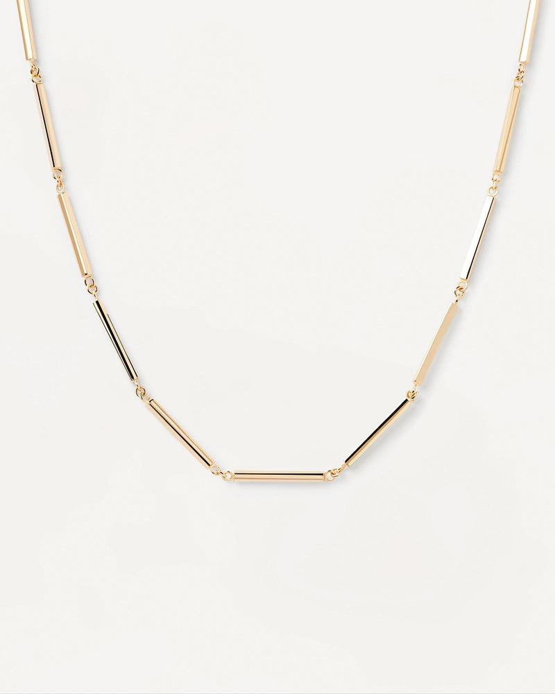 Stabkette Halskette - 
  
    Sterling Silber / 18K Goldplattierung
  
