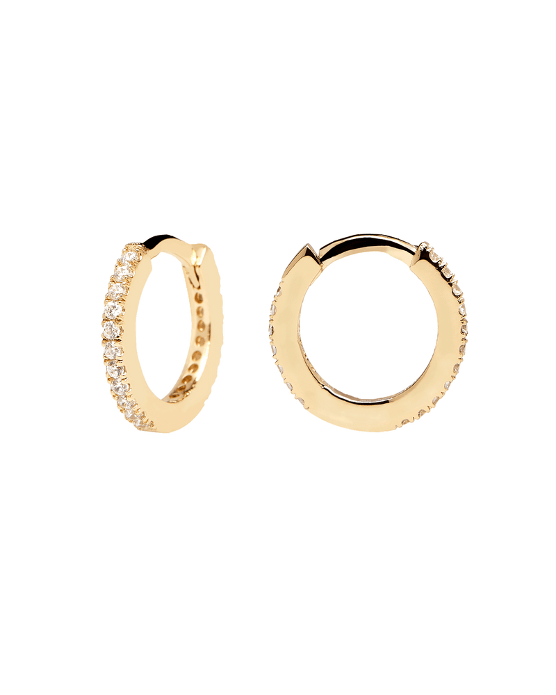 Boucles d'Oreilles White Mini Gold - 
  
    Argent massif / Placage Or 18 Ct
  
