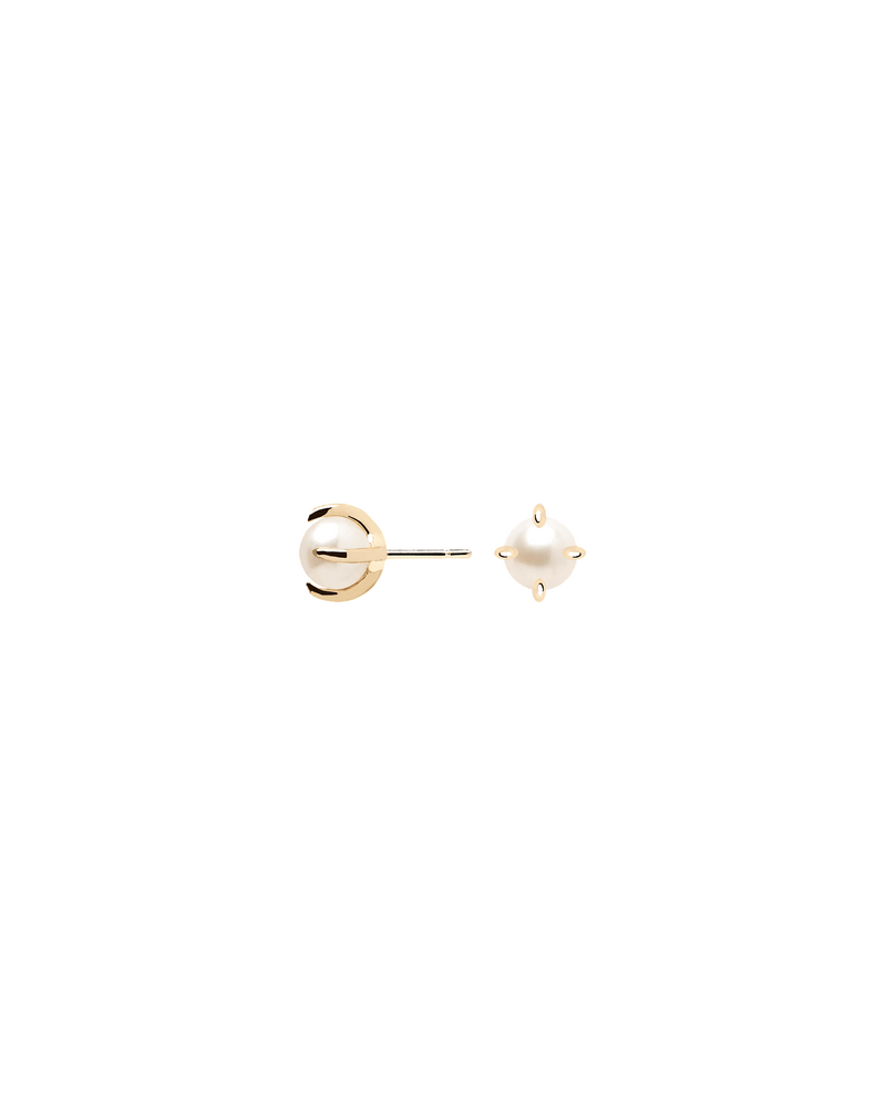 Boucles d'Oreilles Mini Pearl - 
  
    Argent massif / Placage Or 18 Ct
  
