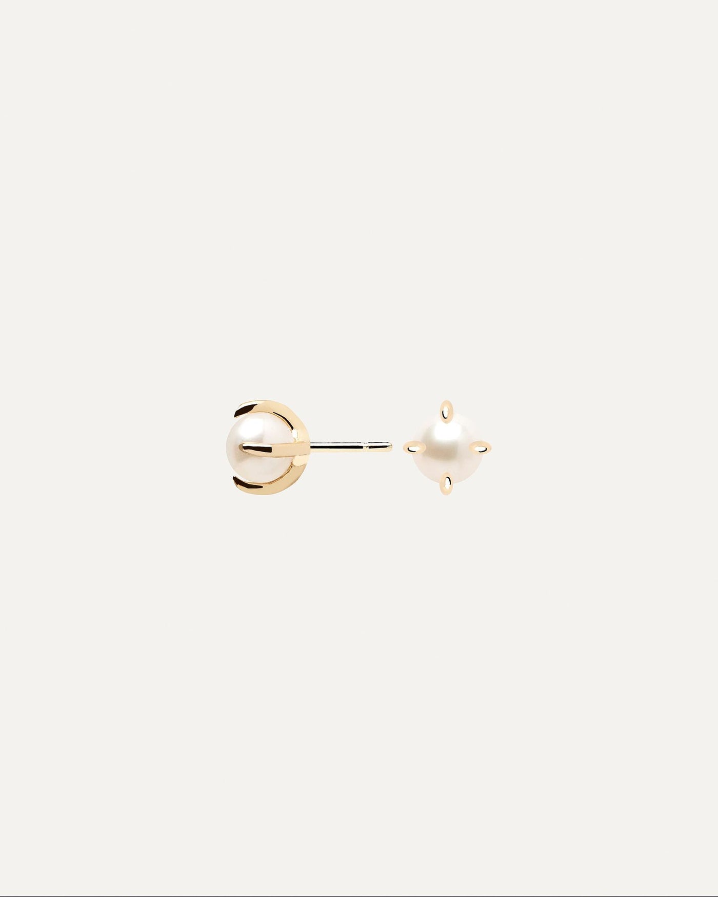 2024 Selection | Solitary Pearl Earrings. Pair of 18k gold plated single natural pearl studs set on prongs. Get the latest arrival from PDPAOLA. Place your order safely and get this Best Seller. Free Shipping.
