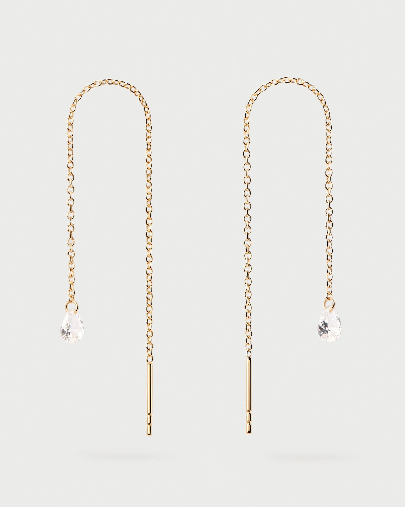 2024 Selection | Waterfall drop Earrings. Long delicate earrings in gold-plated silver with drop zirconia pendant. Get the latest arrival from PDPAOLA. Place your order safely and get this Best Seller. Free Shipping.