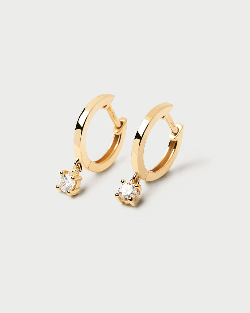 Diamonds and Gold Drop Hoops - 
  
    18K Gold
  
